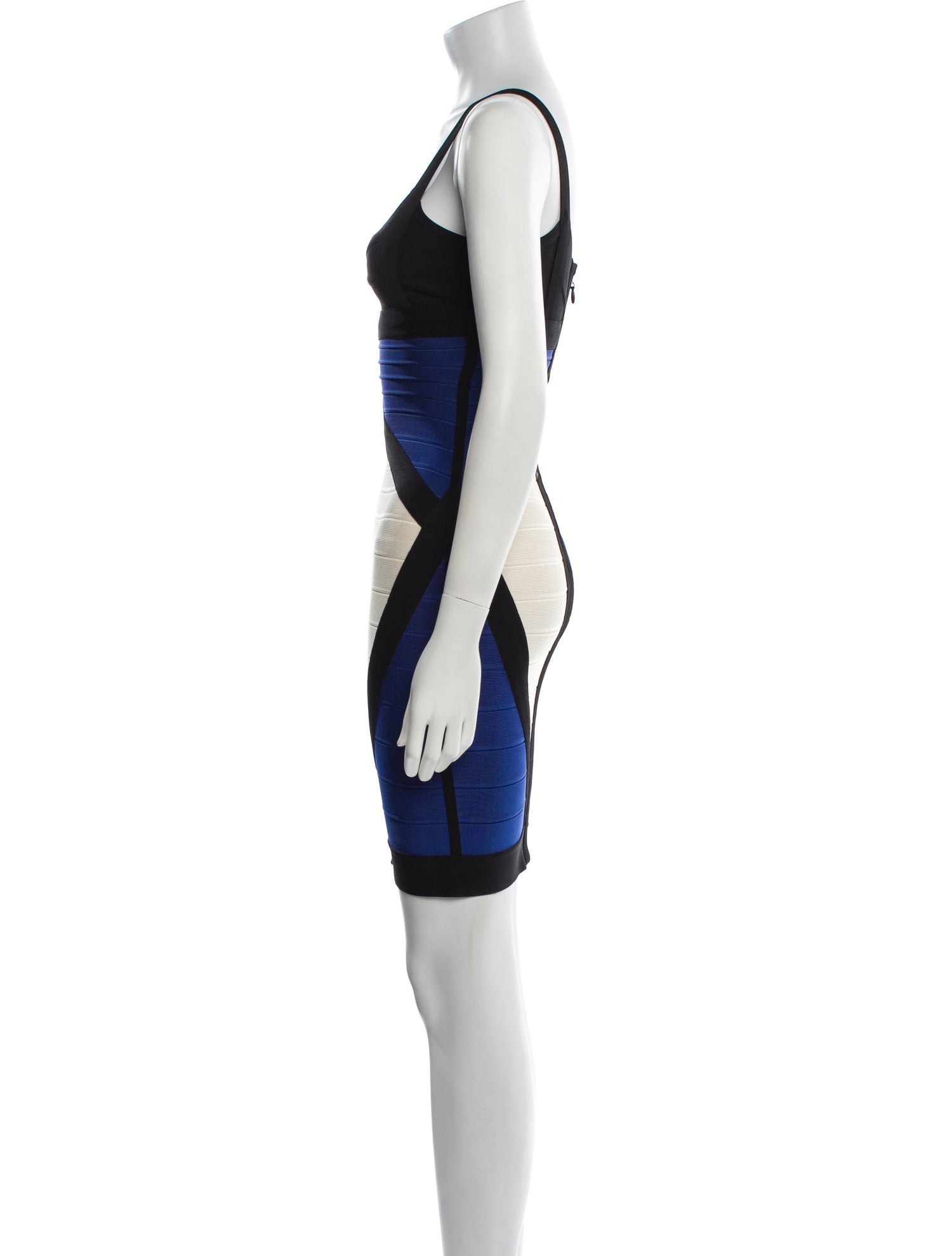 Herve Leger Colorblock Pattern Mini Dress