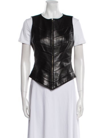 Herve Leger Jackets Vintage Leather Vest M