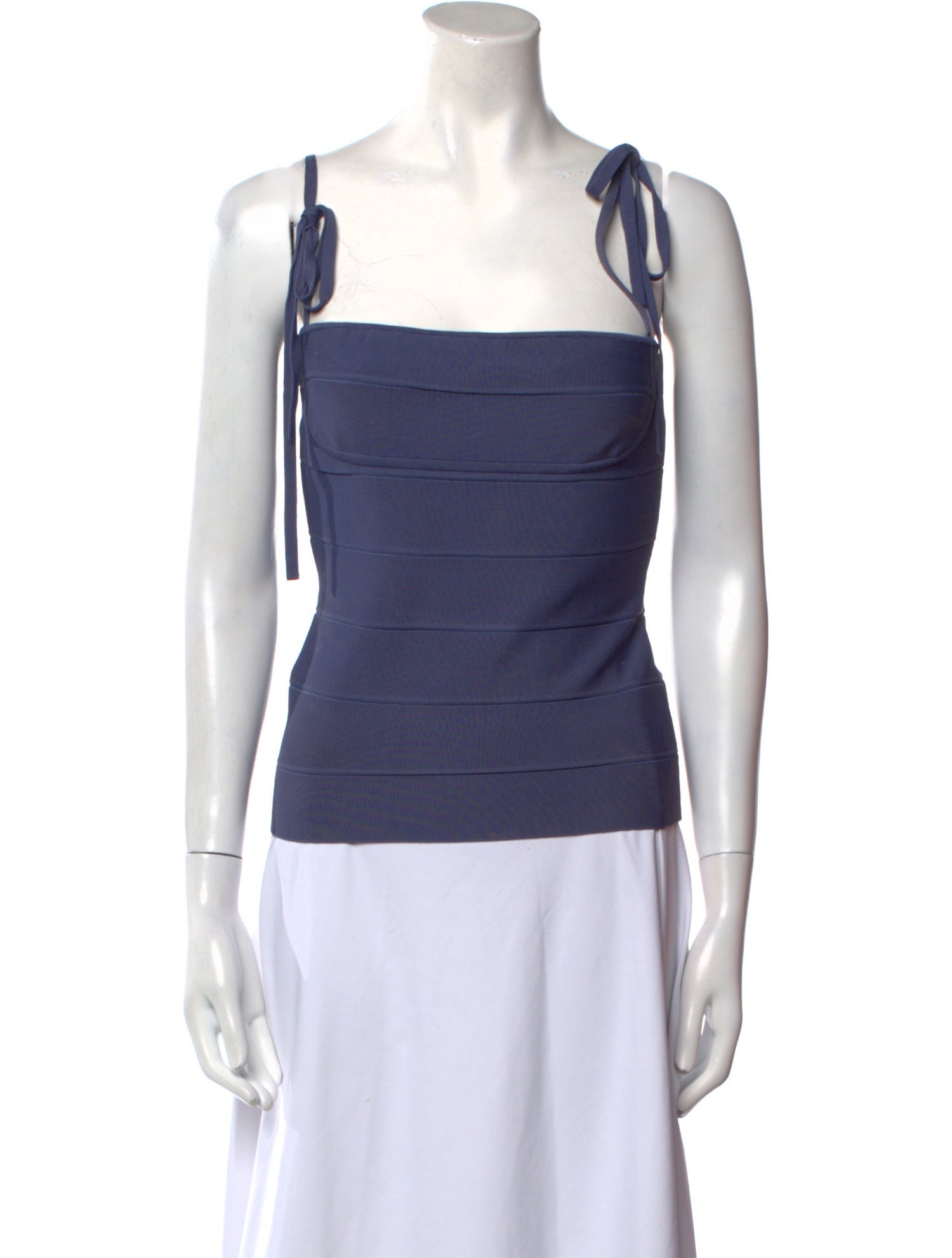 Herve Leger Square Neckline Sleeveless Top