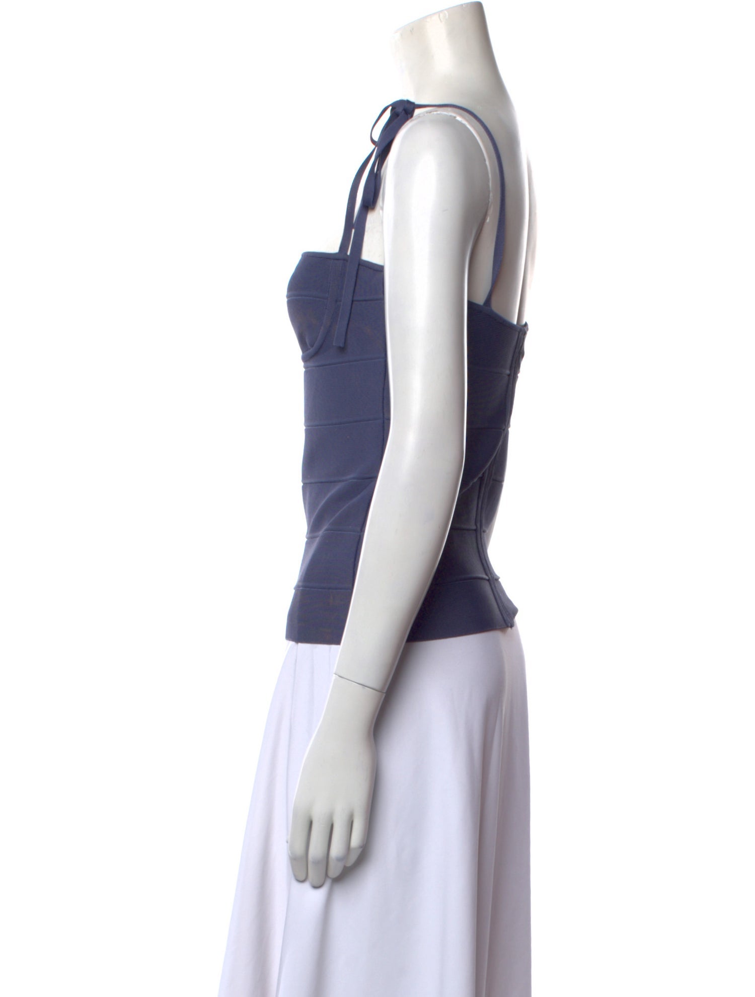 Herve Leger Square Neckline Sleeveless Top