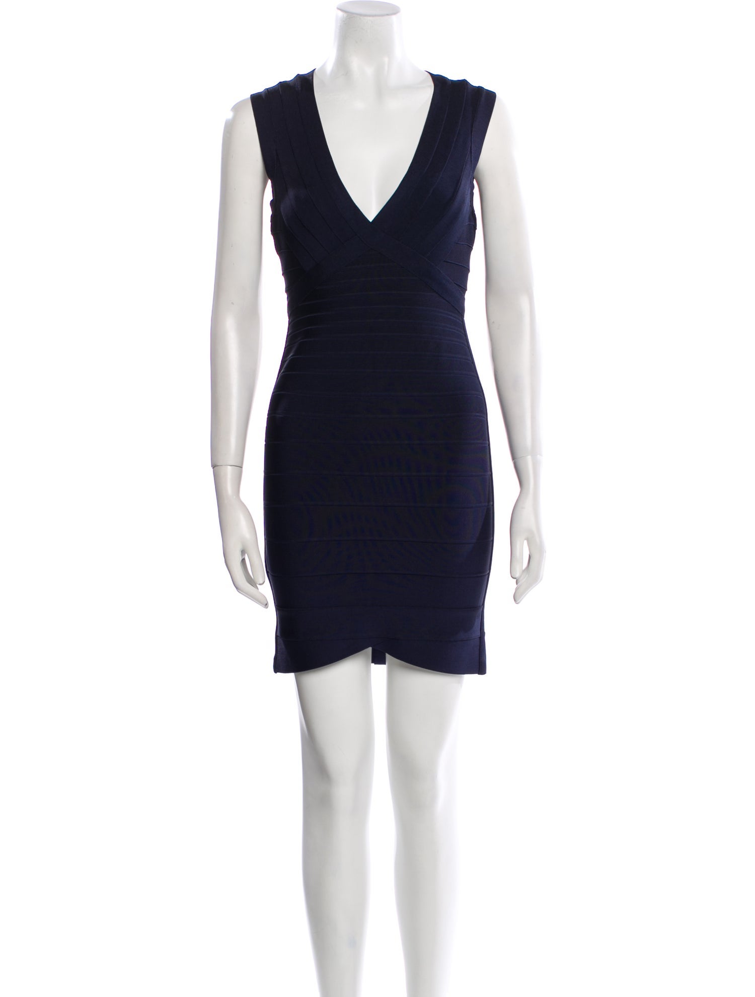 Herve Leger V-Neck Mini Dress