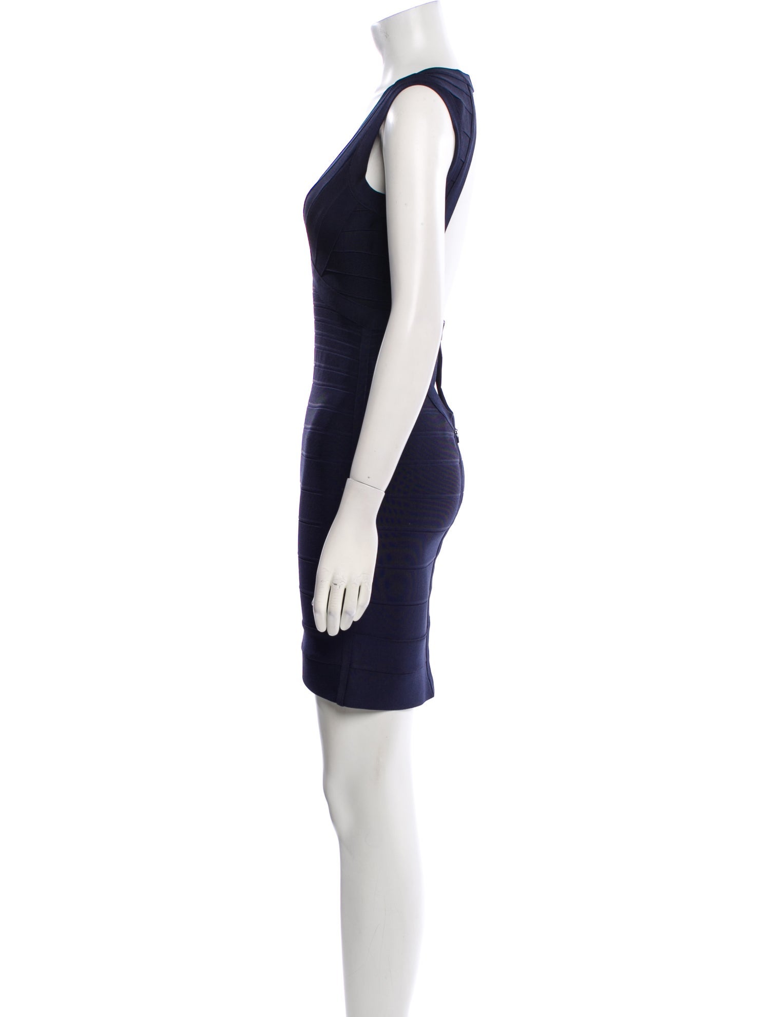 Herve Leger V-Neck Mini Dress