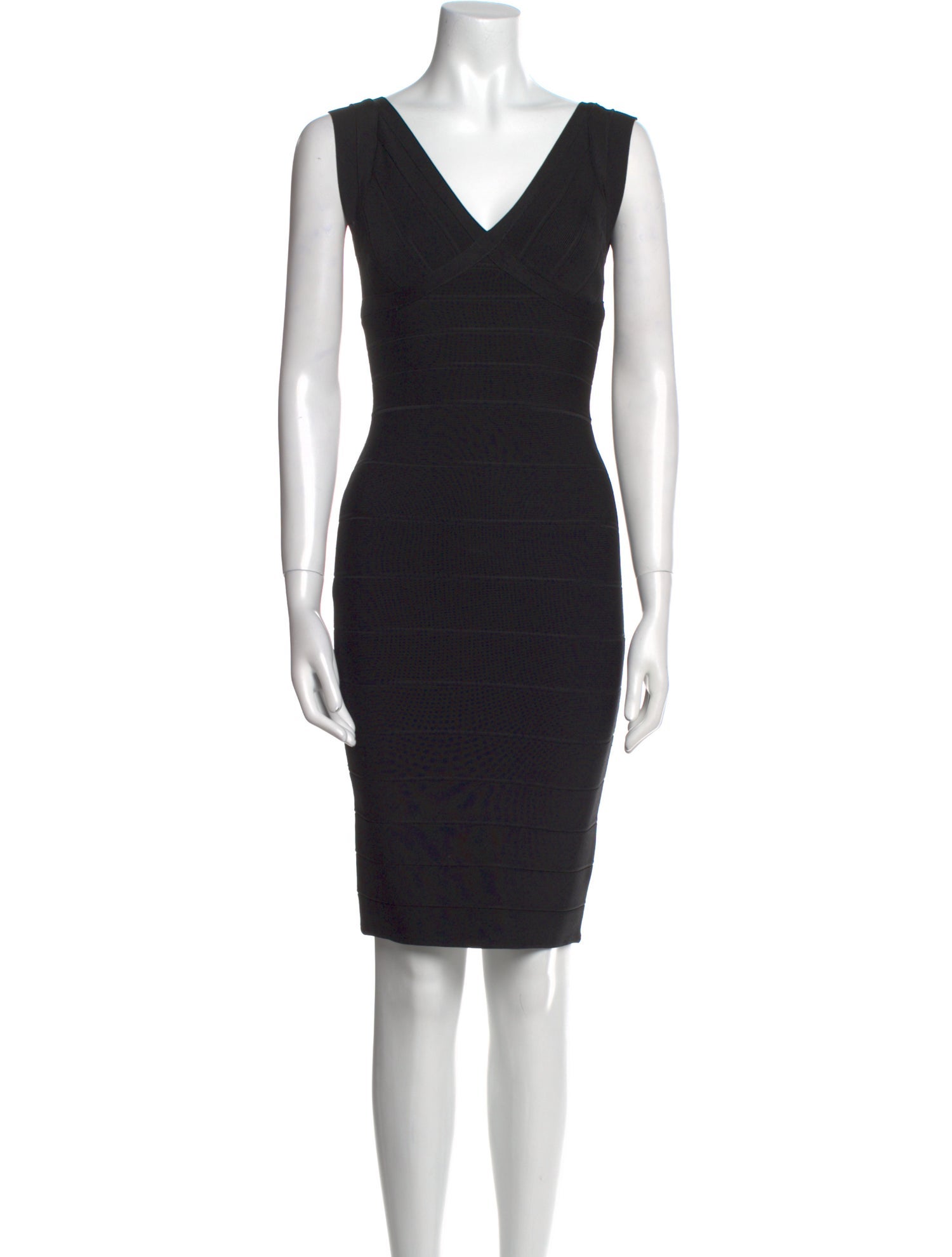 Herve Leger V-Neck Mini Dress