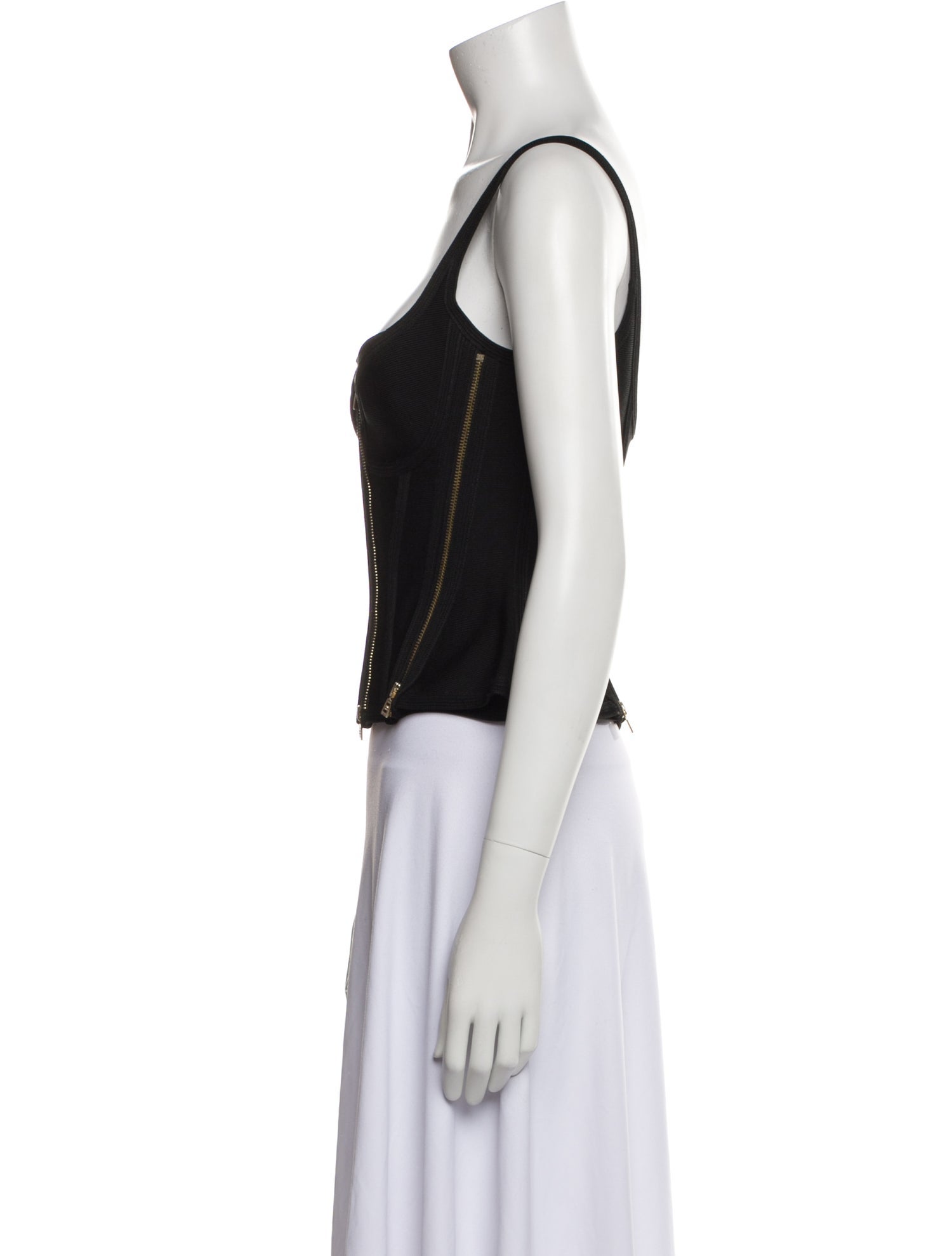 Herve Leger Square Neckline Sleeveless Crop Top