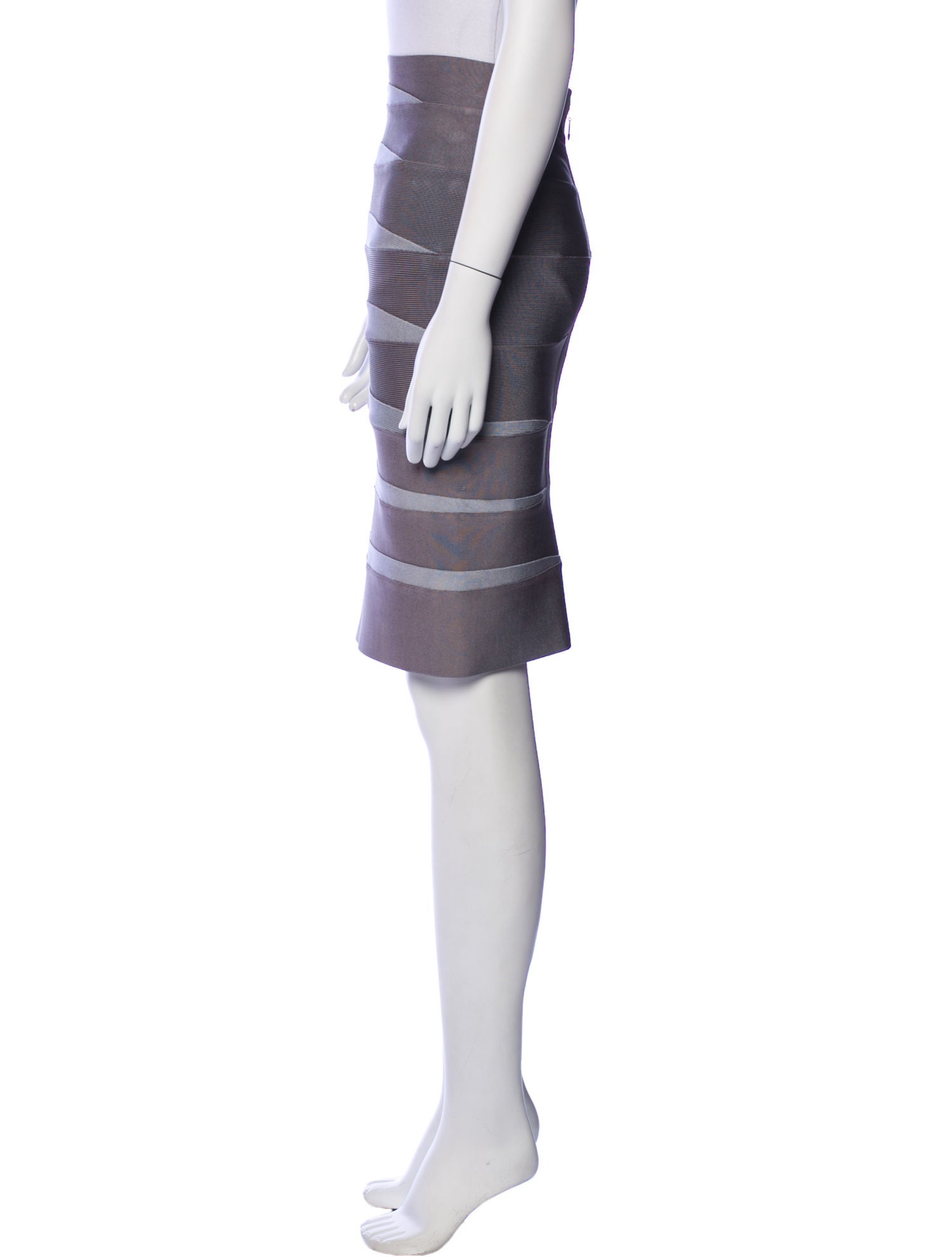 Herve Leger Colorblock Pattern Knee-Length Skirt