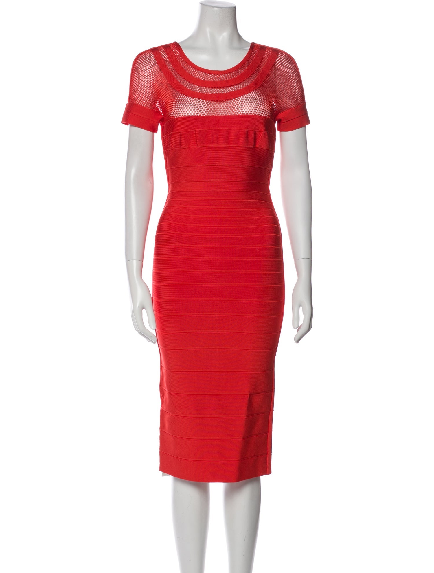 Herve Leger Scoop Neck Midi Length Dress w/ Tags