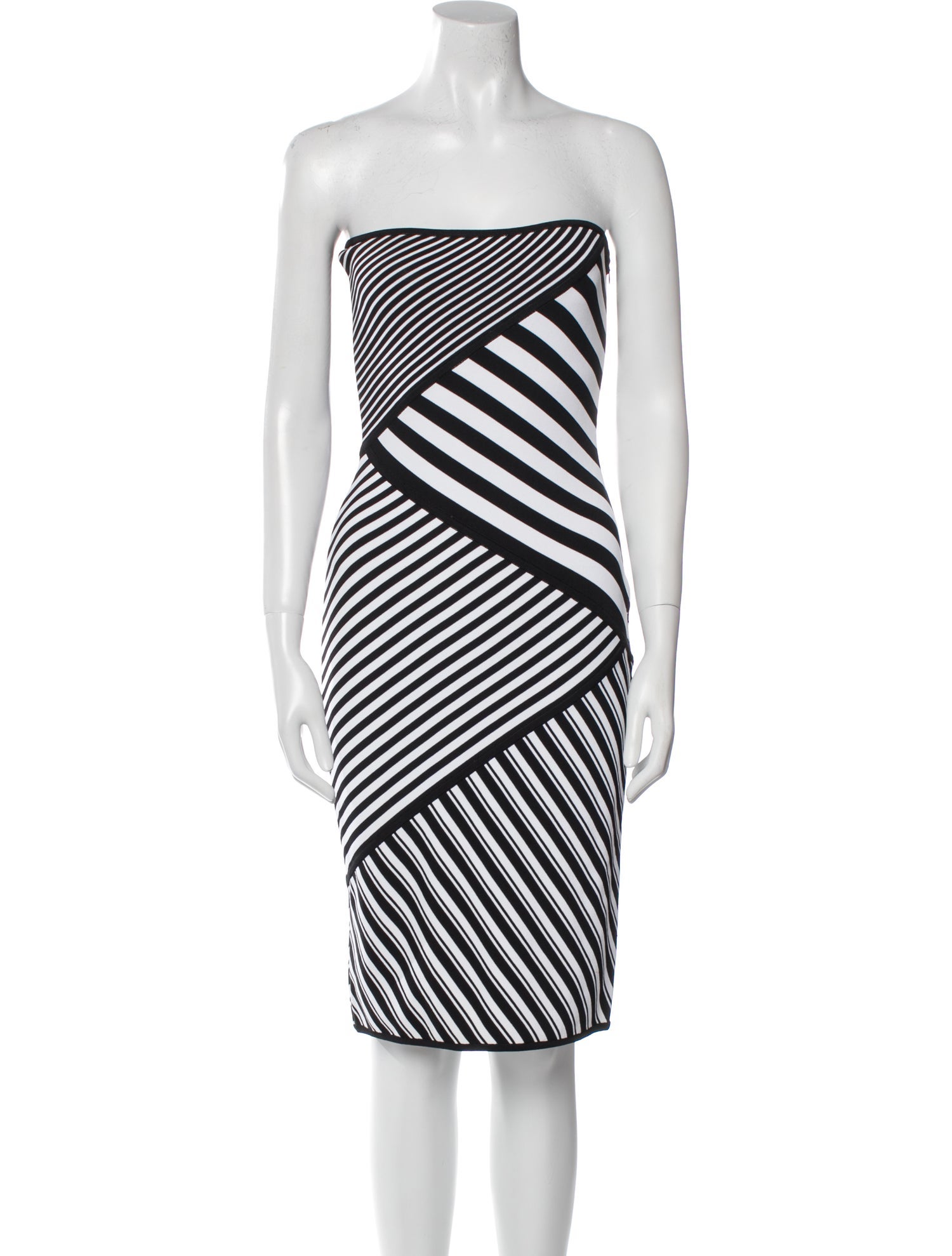 Herve Leger Striped Mini Dress