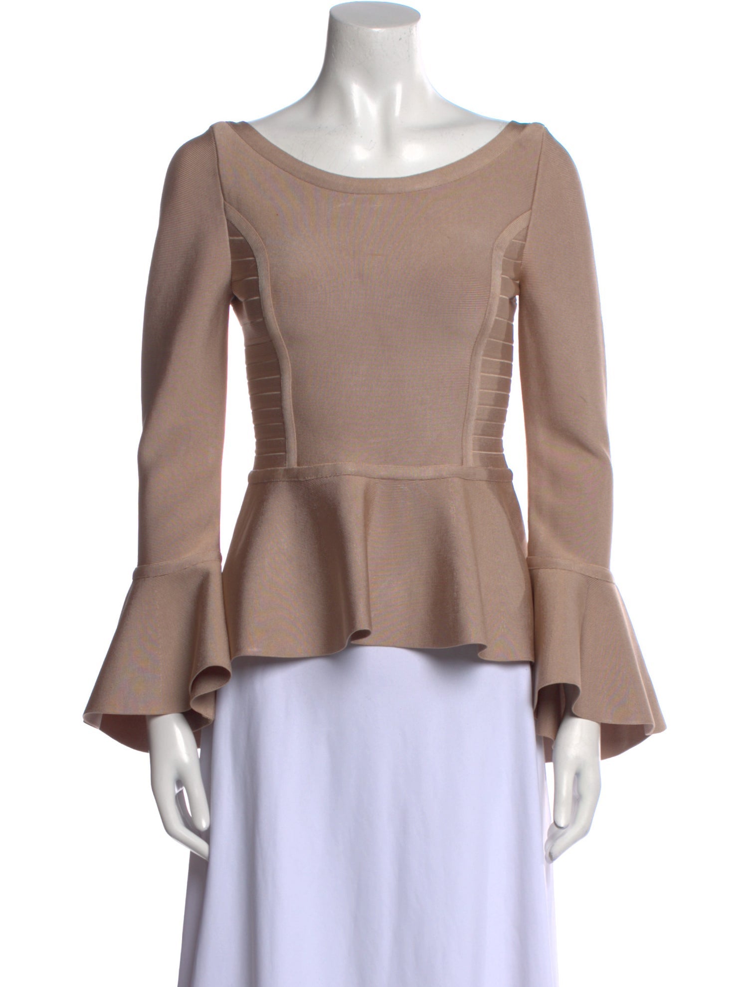 Herve Leger Suzanna Bateau Neckline Blouse