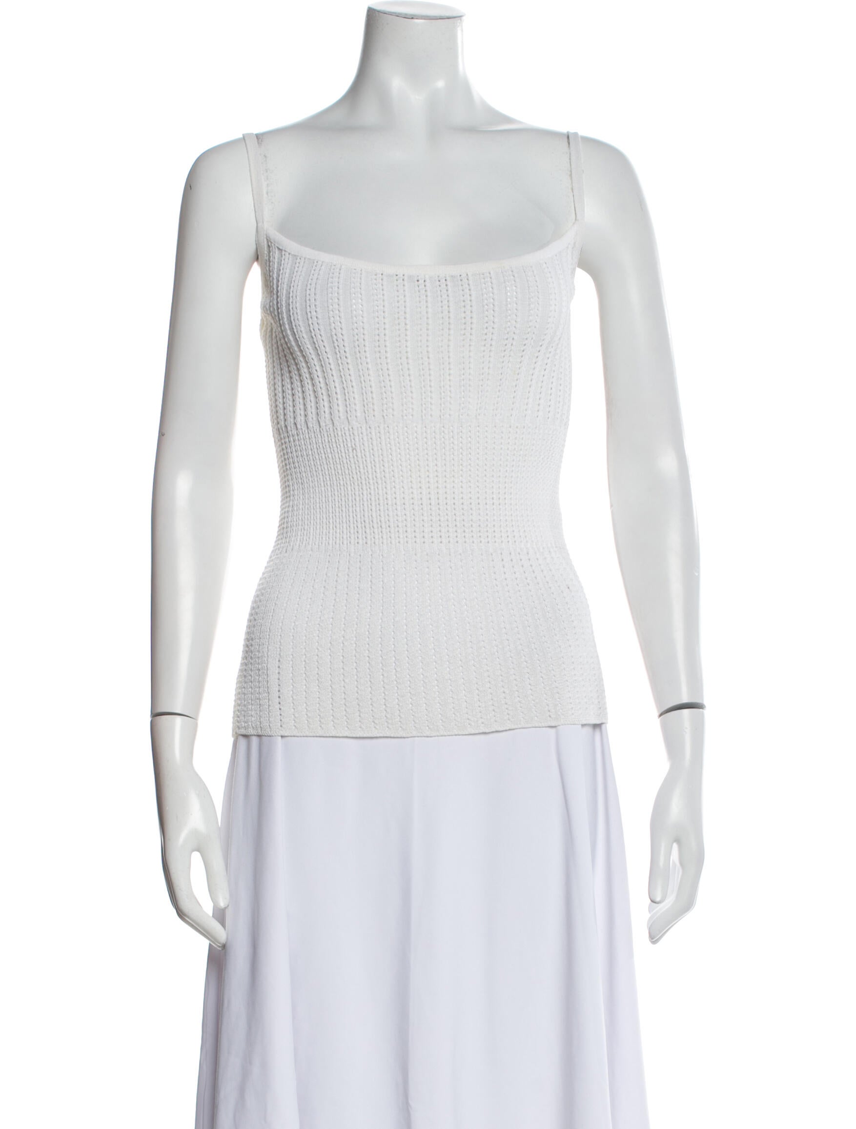 Herve Leger Square Neckline Sleeveless Top