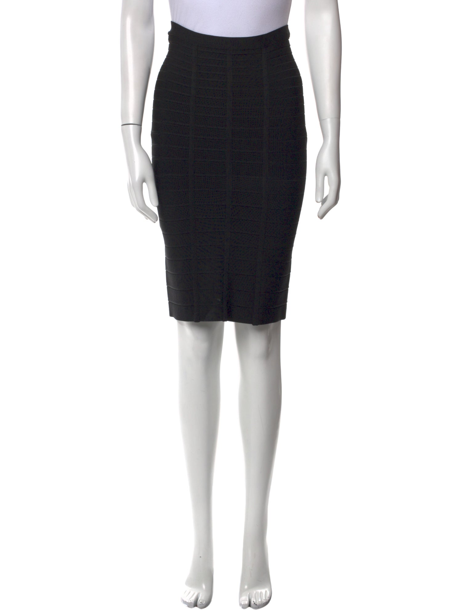 Herve Leger Plaid Print Knee-Length Skirt