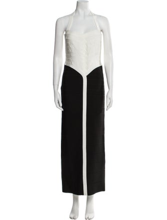 Herve Leger Square Neckline Long Dress