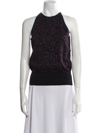 Herve Leger Printed Halterneck Crop Top