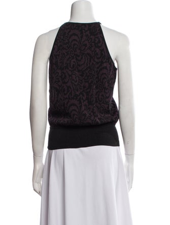 Herve Leger Printed Halterneck Crop Top