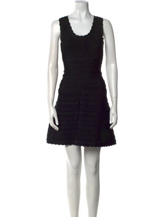 Herve Leger Scoop Neck Mini Dress
