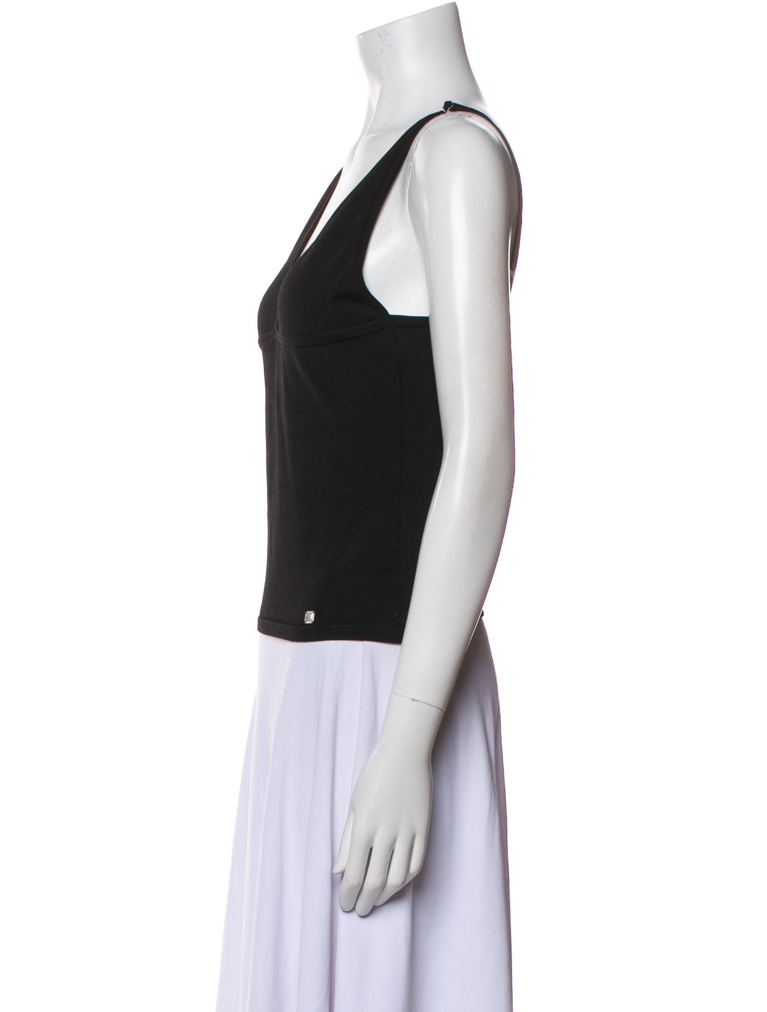 Herve Leger V-Neck Sleeveless Top