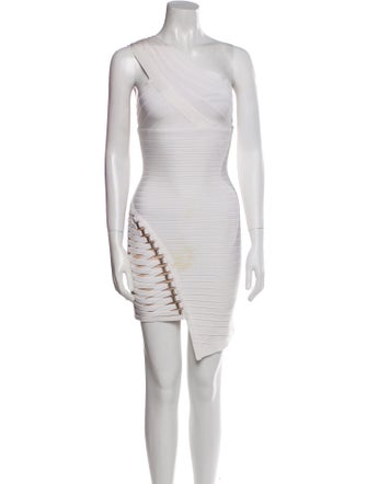 Herve Leger One-Shoulder Mini Dress