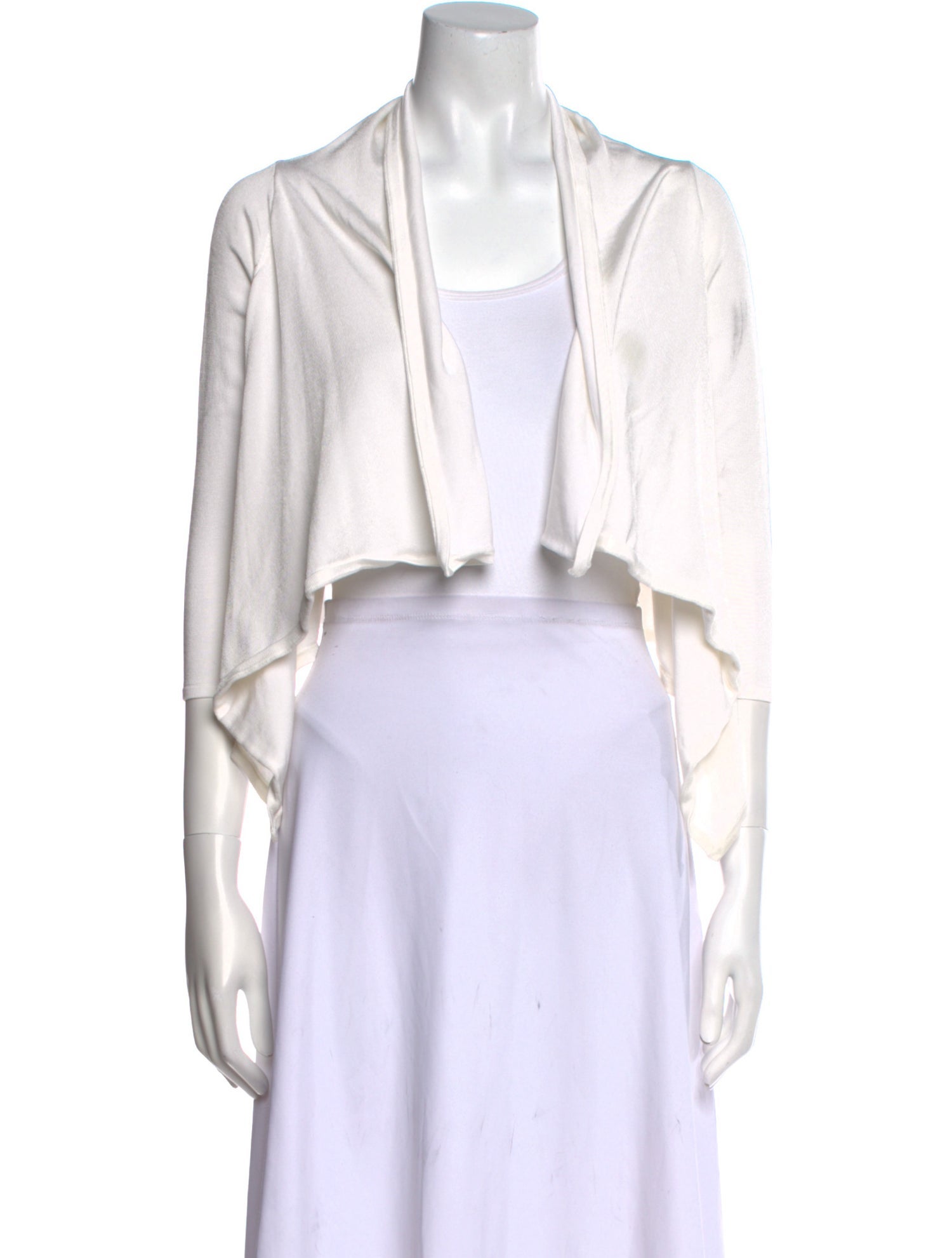 Herve Leger V-Neck Three-Quarter Sleeve Crop Top