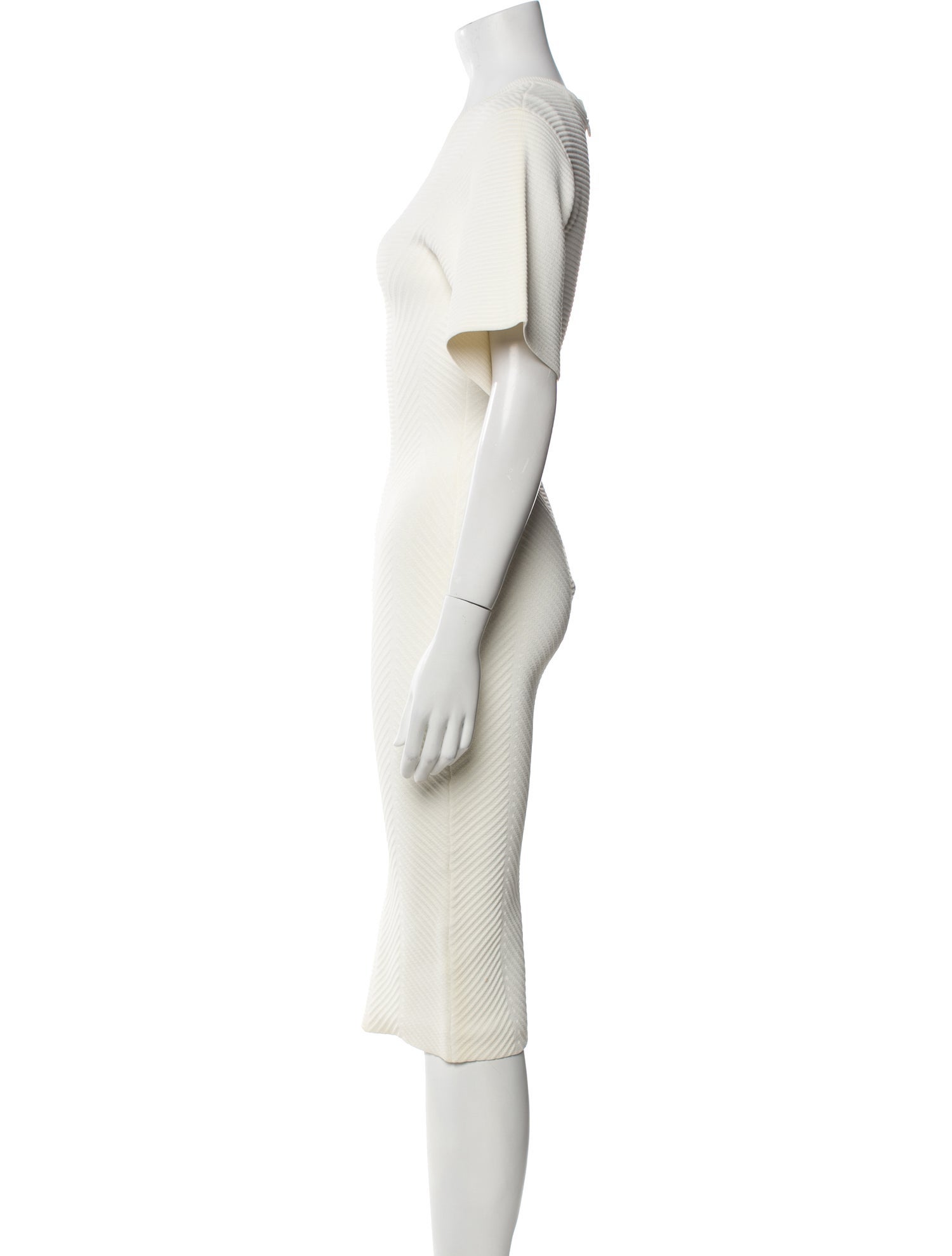 Herve Leger Crew Neck Midi Length Dress