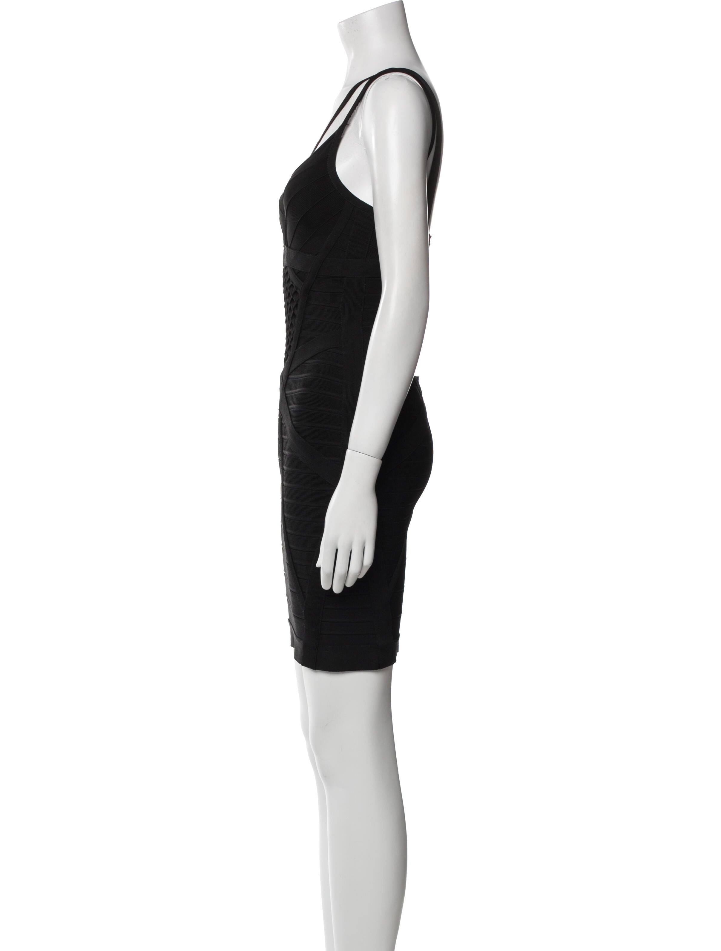 Herve Leger V-Neck Mini Dress