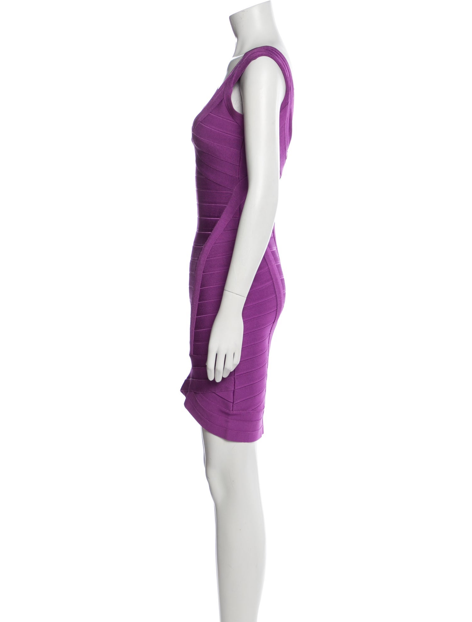 Herve Leger V-Neck Mini Dress