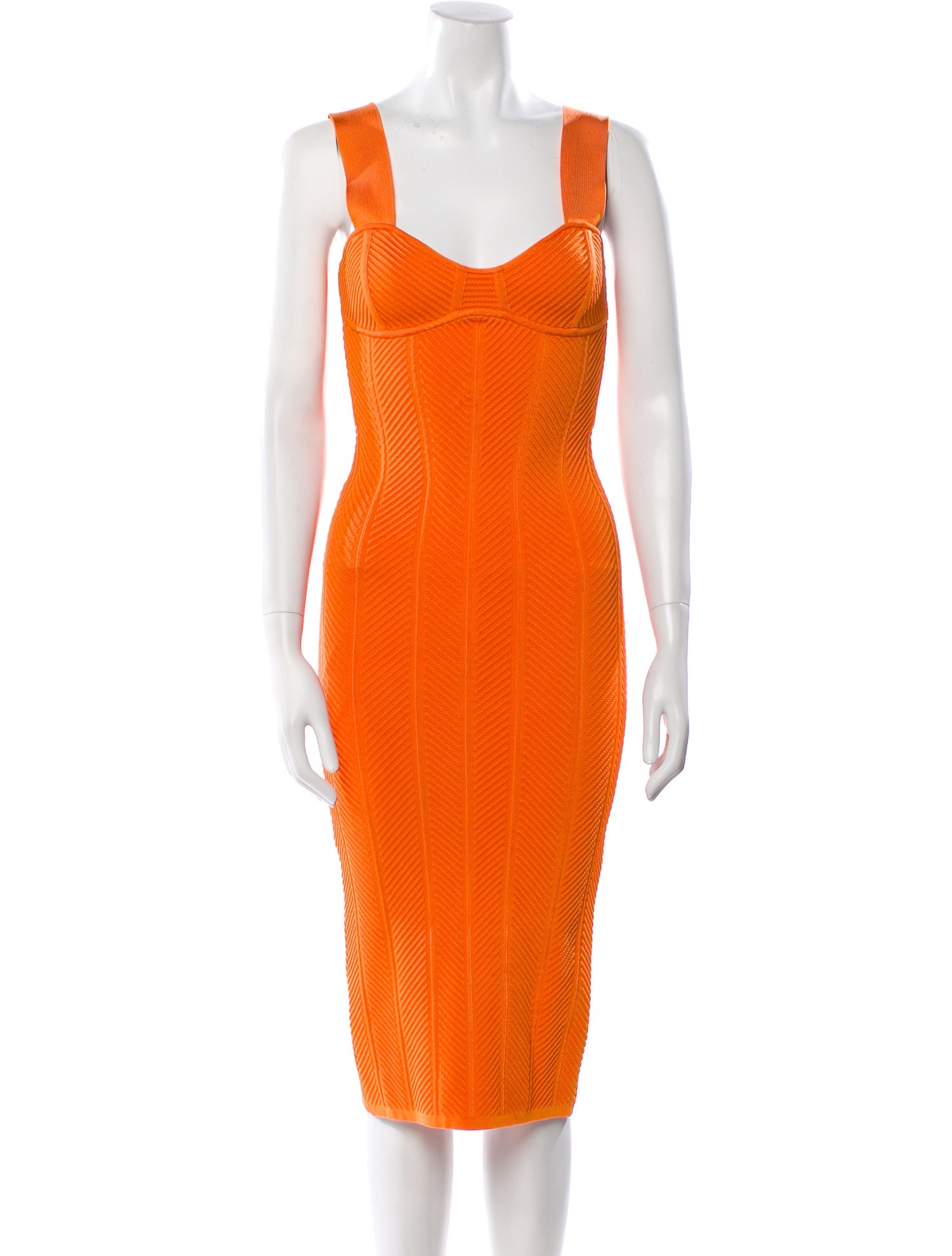 Herve Leger Square Neckline Midi Length Dress w/ Tags