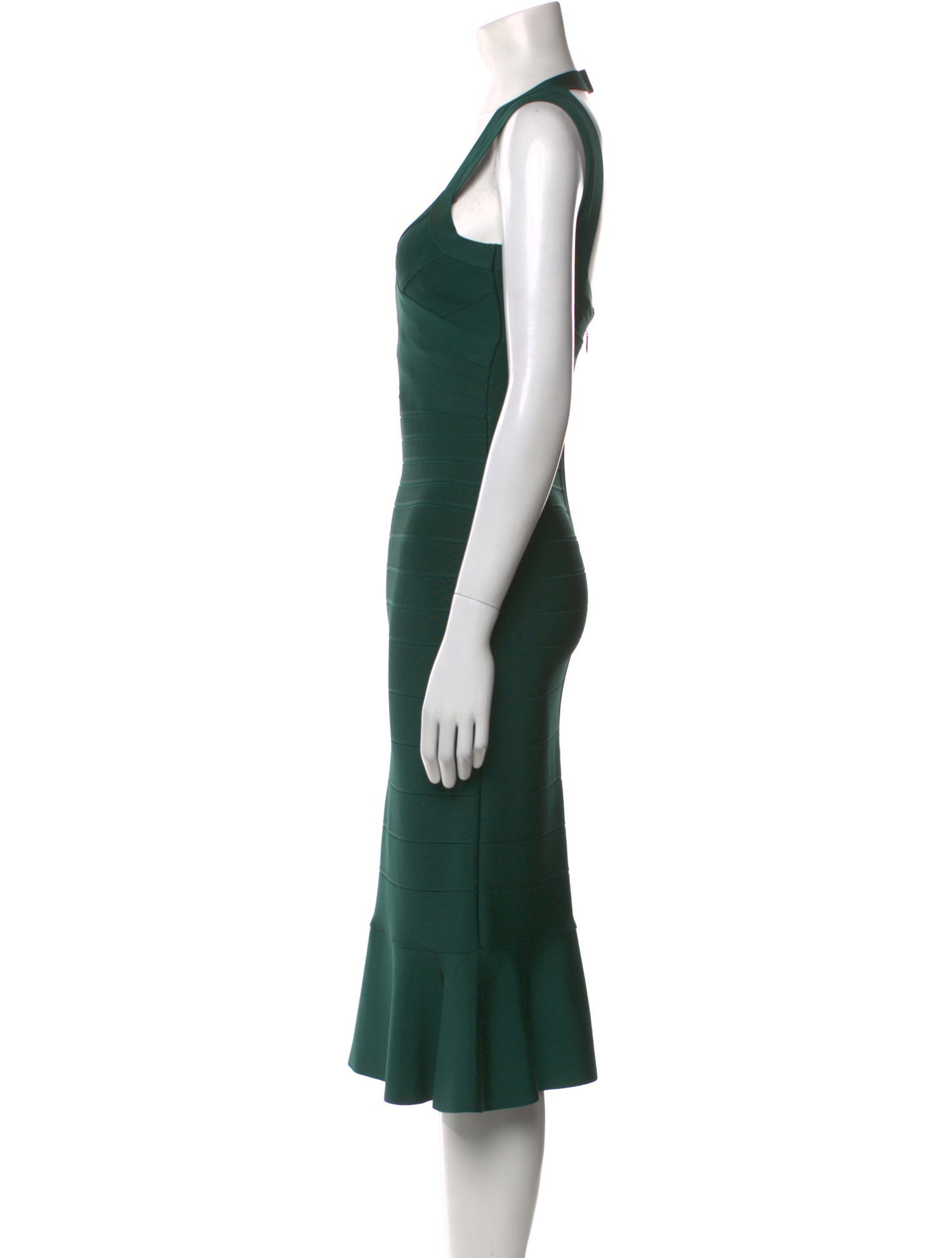 Herve Leger V-Neck Midi Length Dress