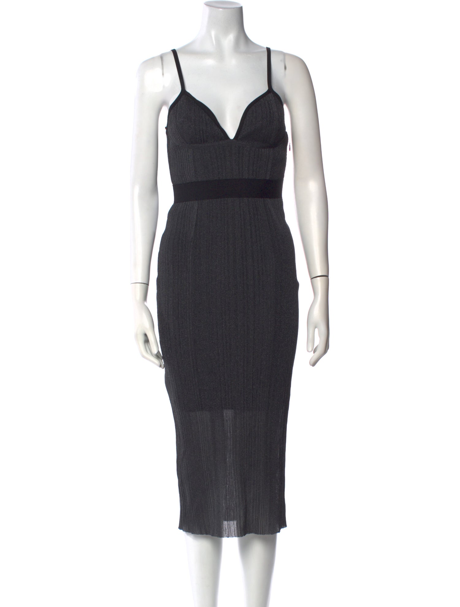 Herve Leger V-Neck Midi Length Dress w/ Tags