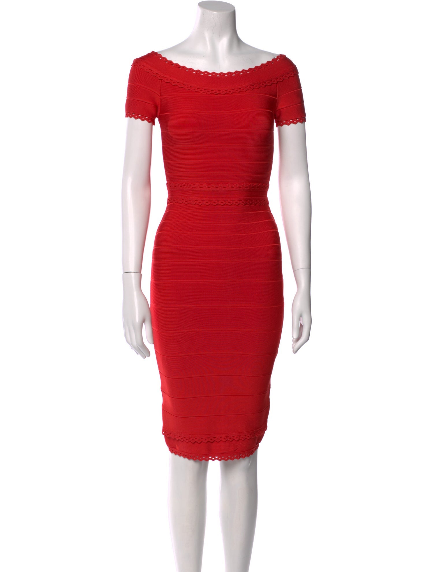 Herve Leger Scoop Neck Mini Dress
