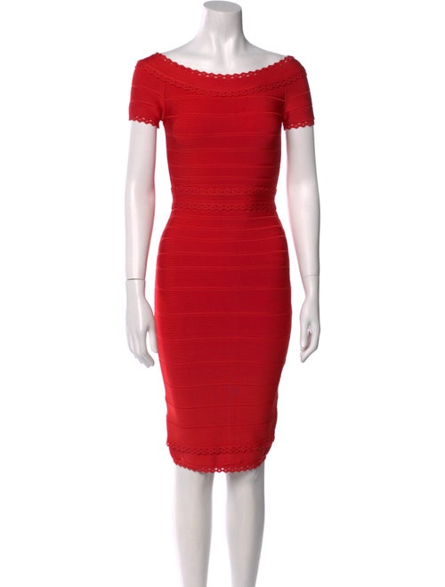 Herve Leger Scoop Neck Mini Dress