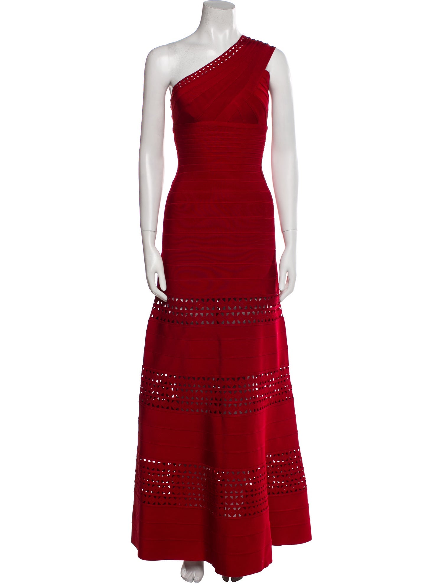 Herve Leger One-Shoulder Long Dress