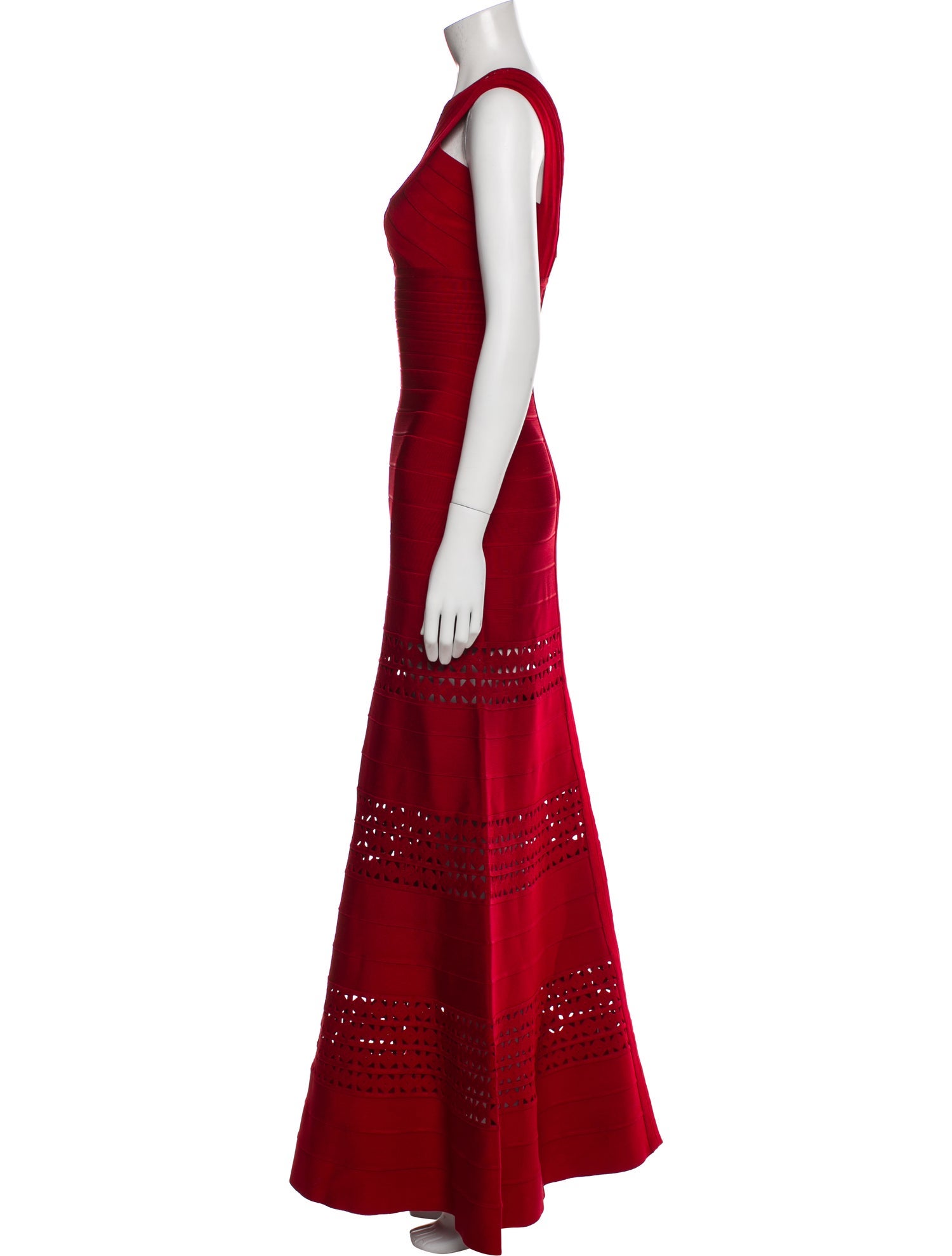 Herve Leger One-Shoulder Long Dress