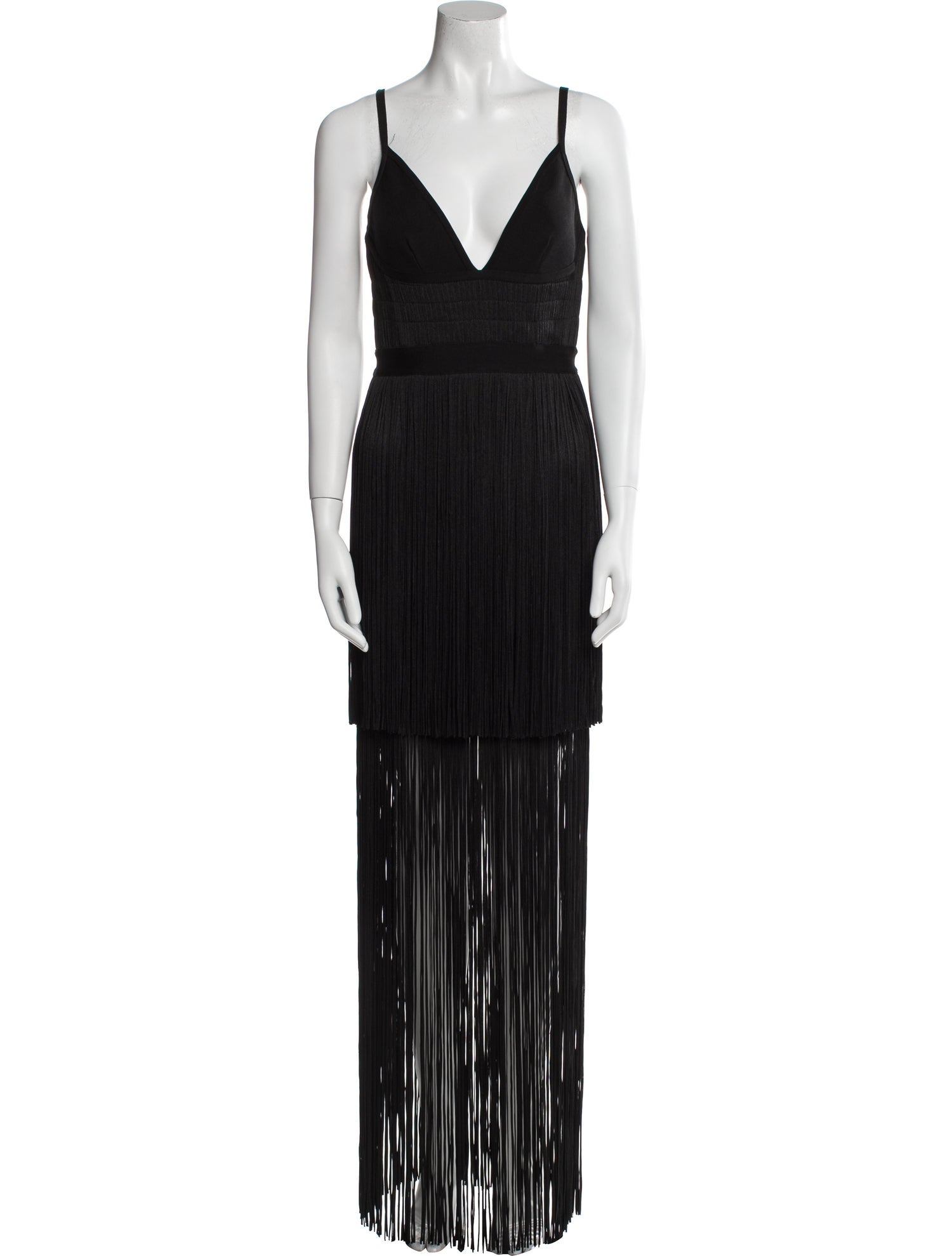 Herve Leger V-Neck Long Dress