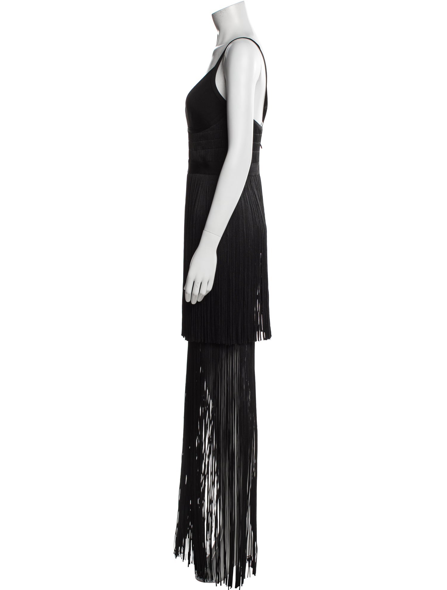 Herve Leger V-Neck Long Dress