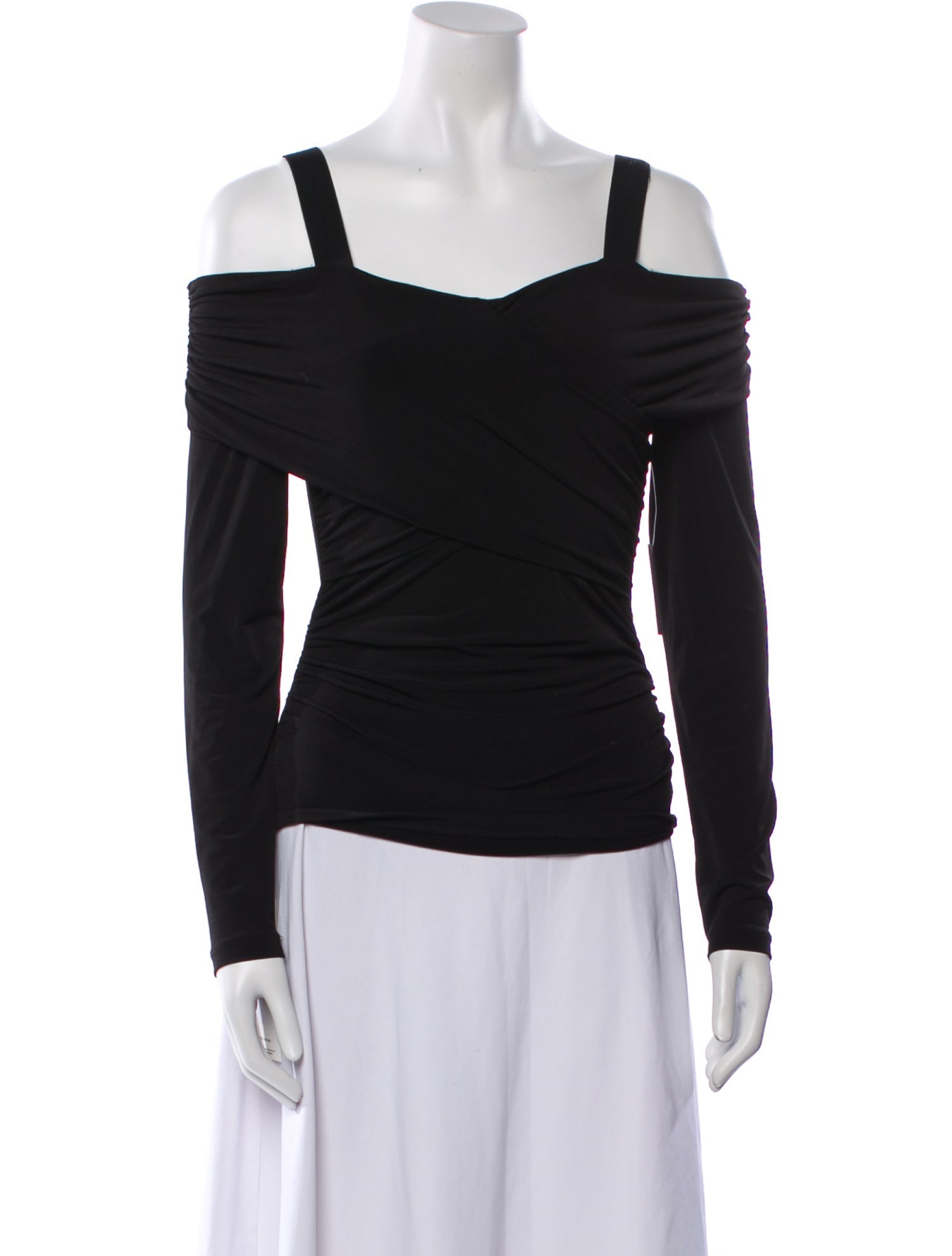 Herve Leger Square Neckline Long Sleeve Top
