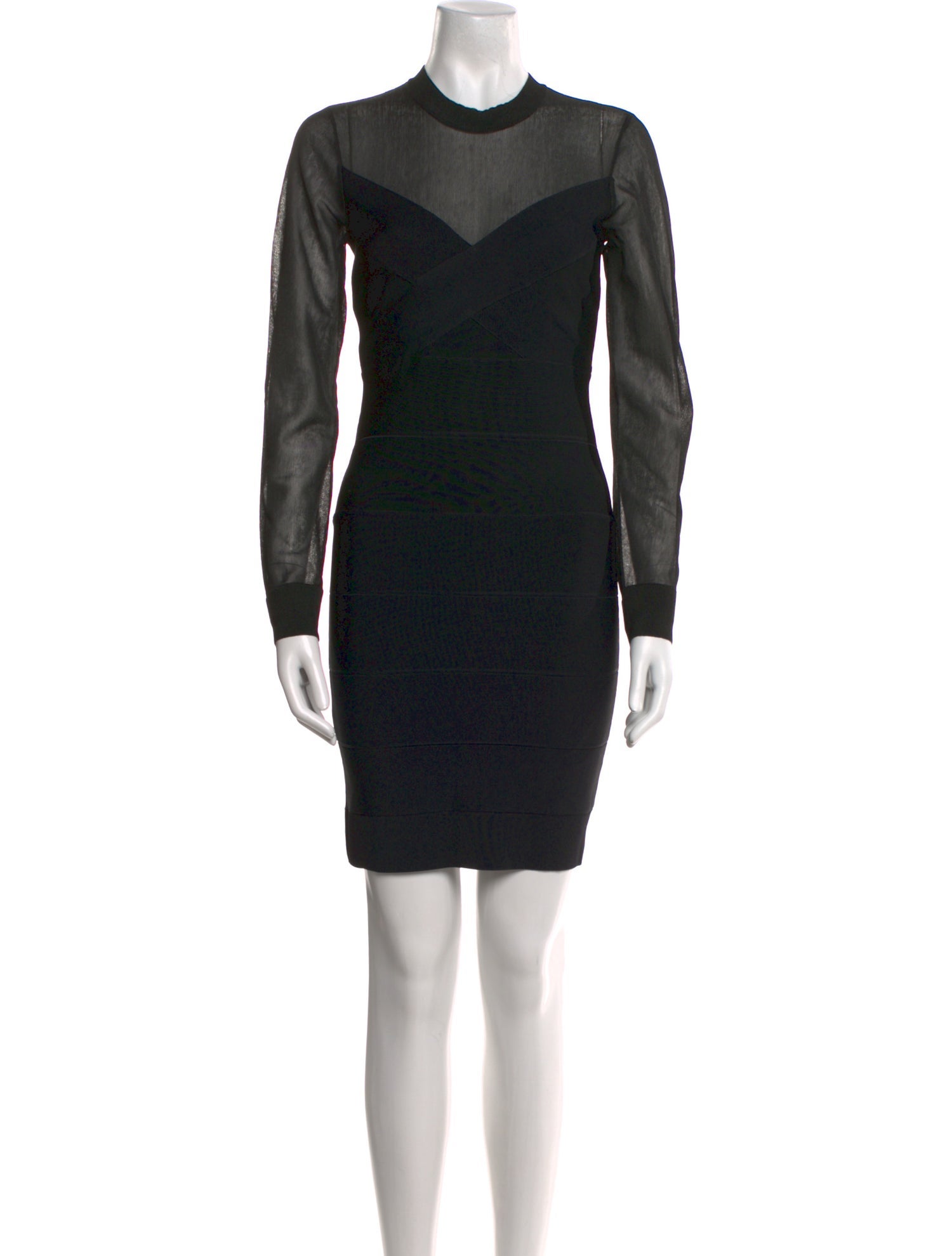 Herve Leger Crew Neck Mini Dress