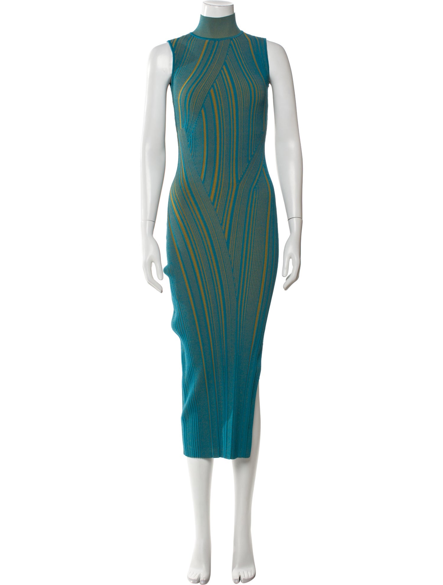 Herve Leger Striped Long Dress