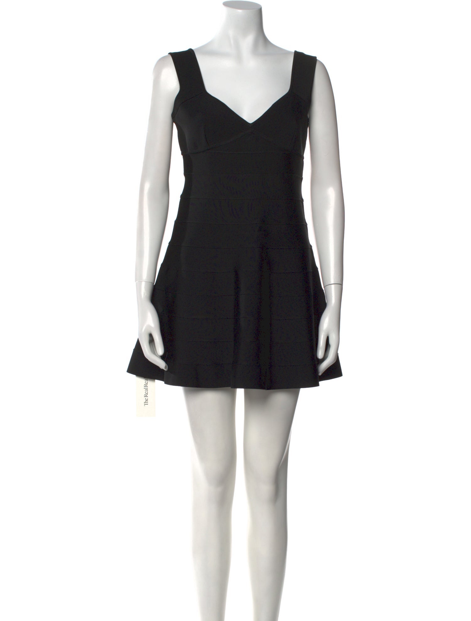 Herve Leger V-Neck Mini Dress