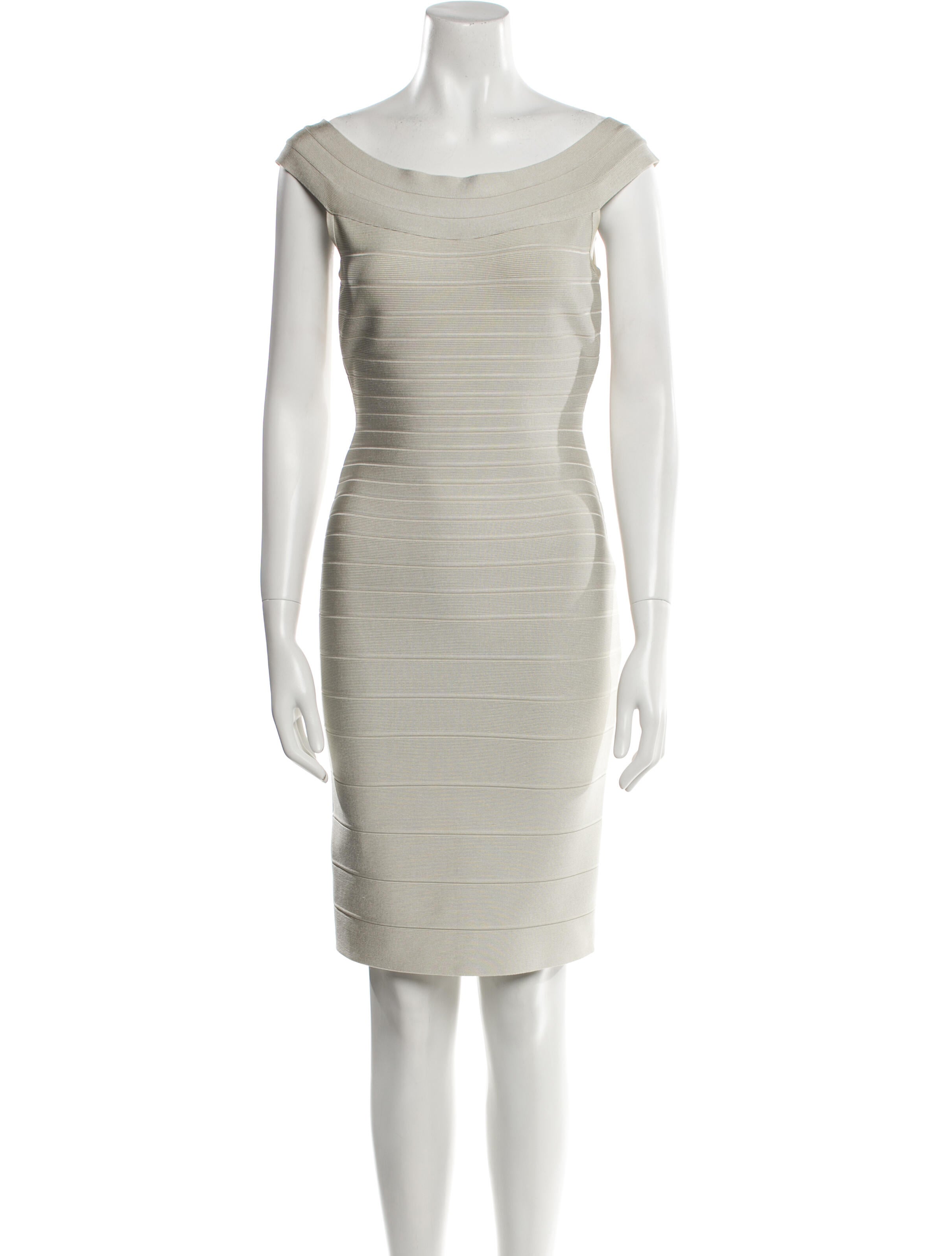 Herve Leger Bateau Neckline Mini Dress