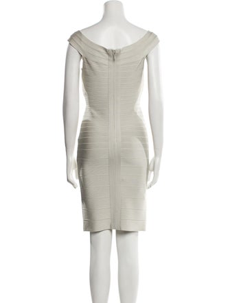 Herve Leger Bateau Neckline Mini Dress