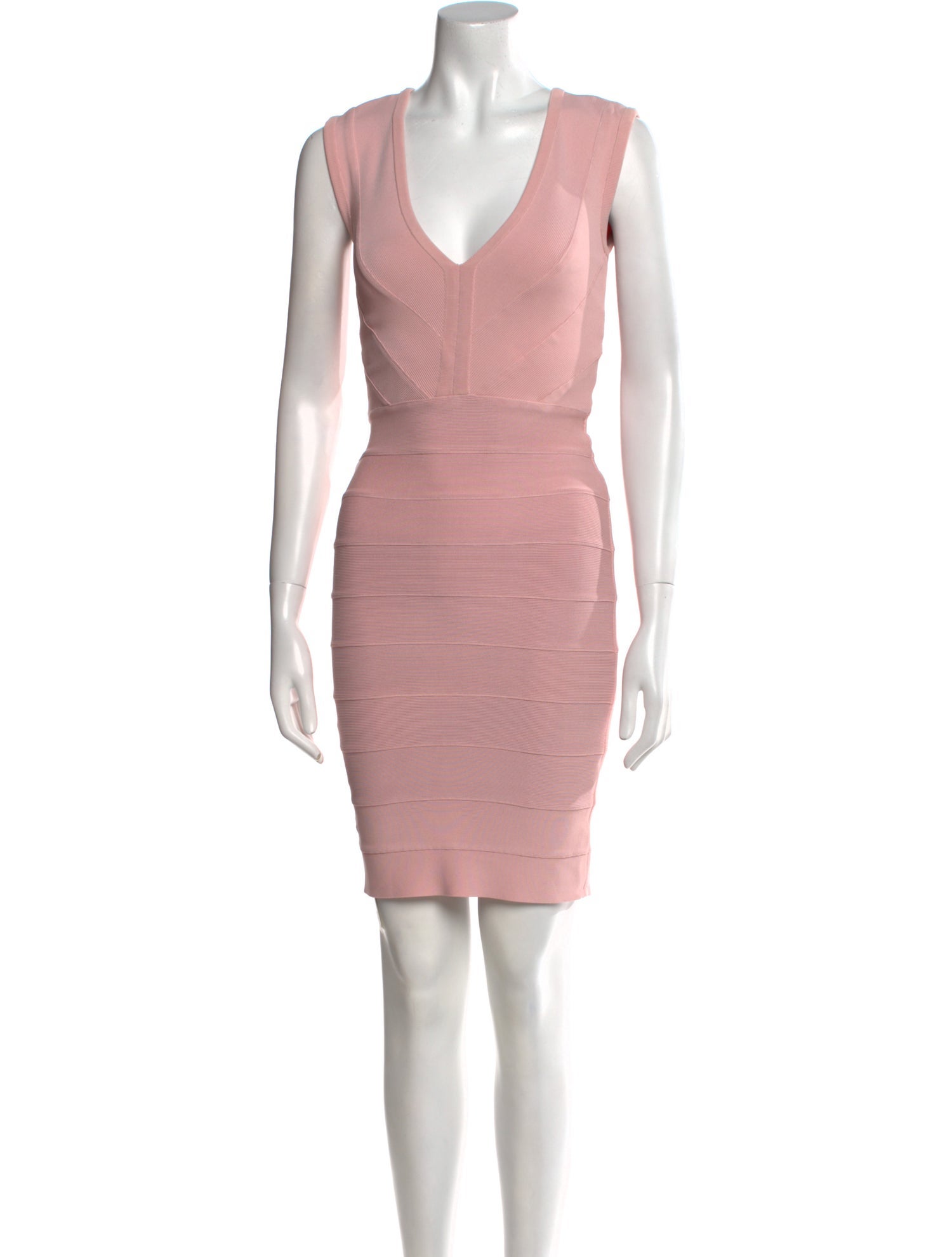 Herve Leger V-Neck Mini Dress