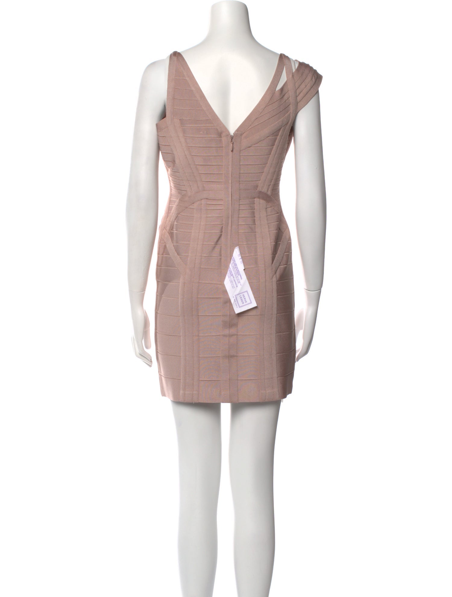 Herve Leger V-Neck Mini Dress