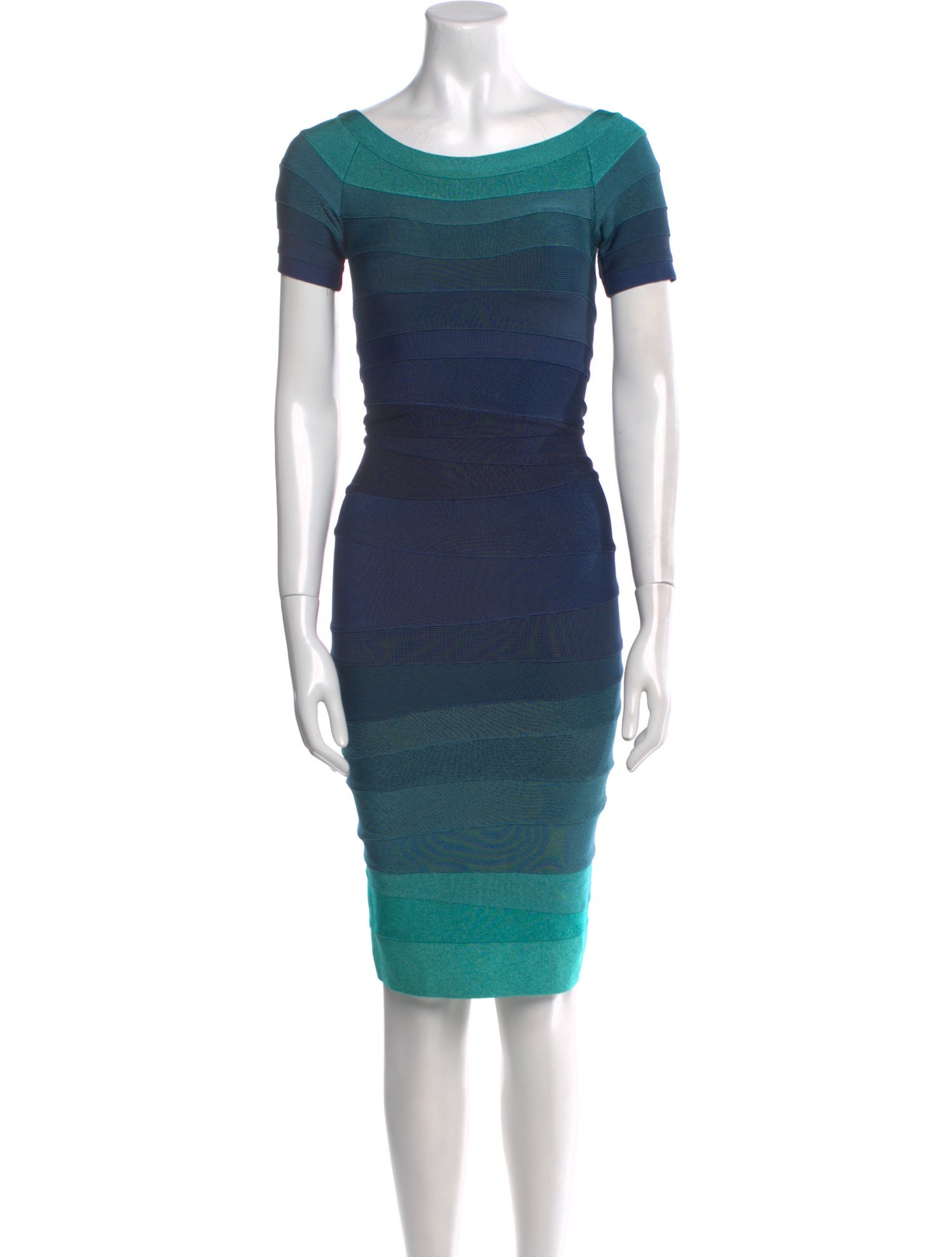 Herve Leger Striped Mini Dress