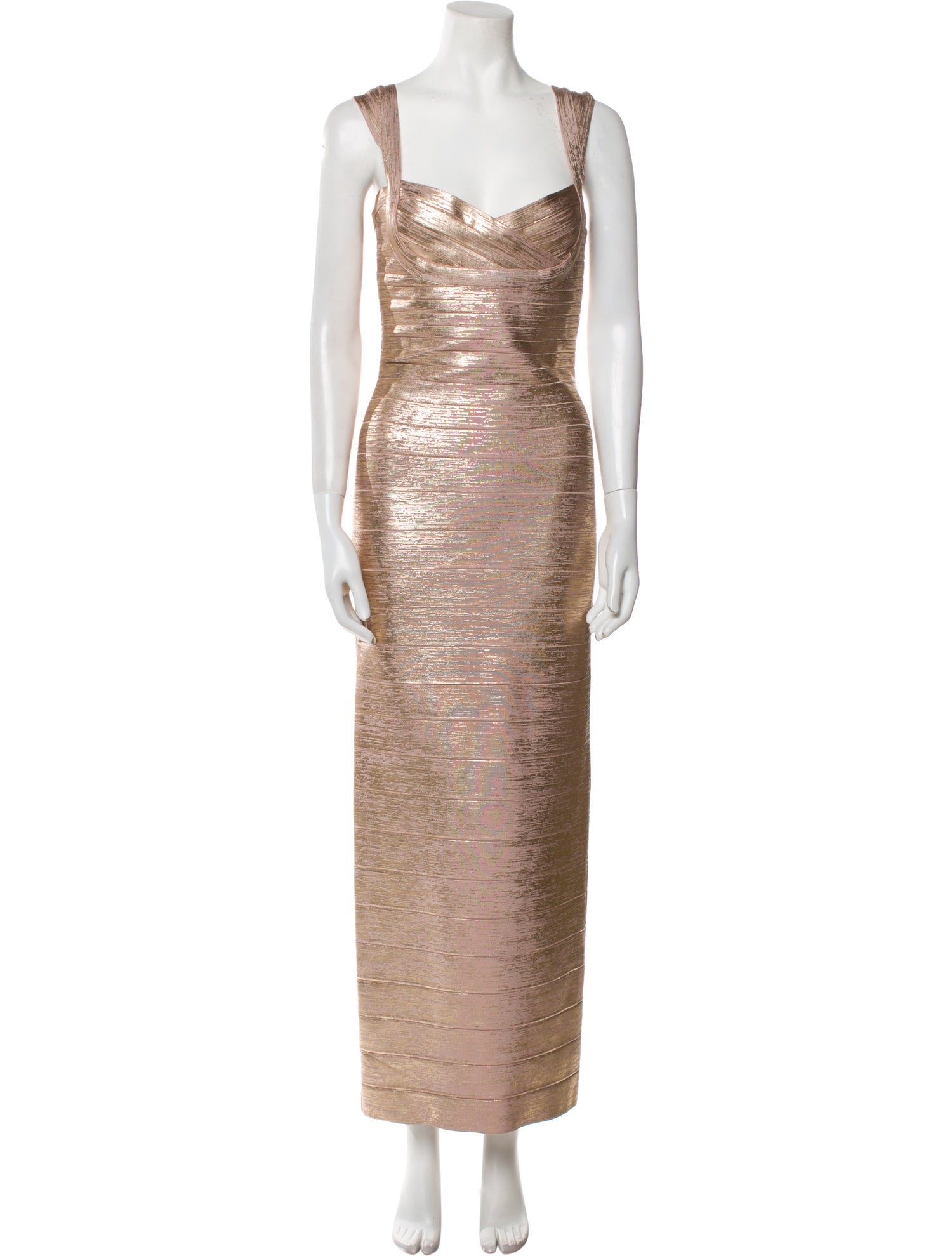 Herve Leger Cowl Neck Long Dress