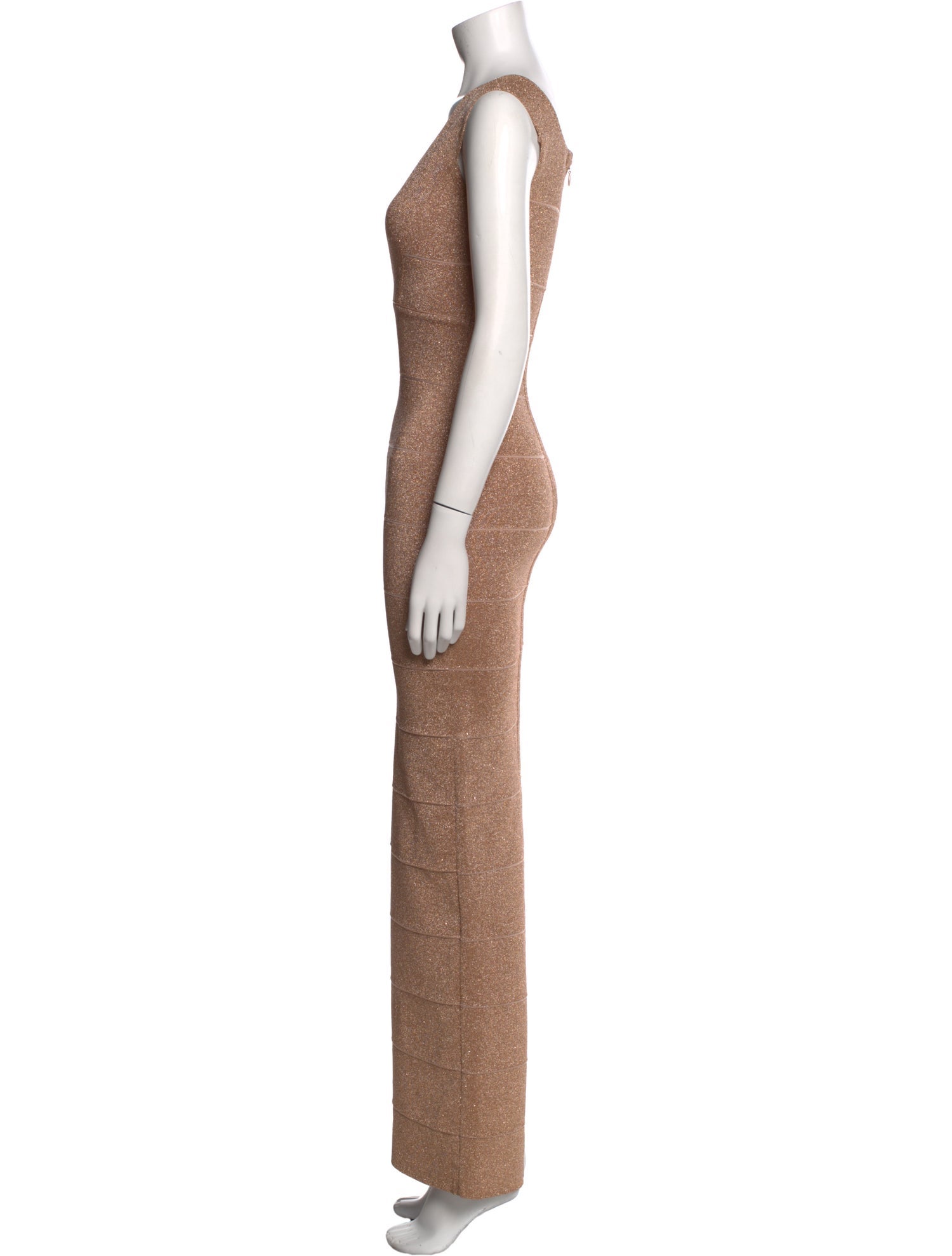 Herve Leger V-Neck Long Dress