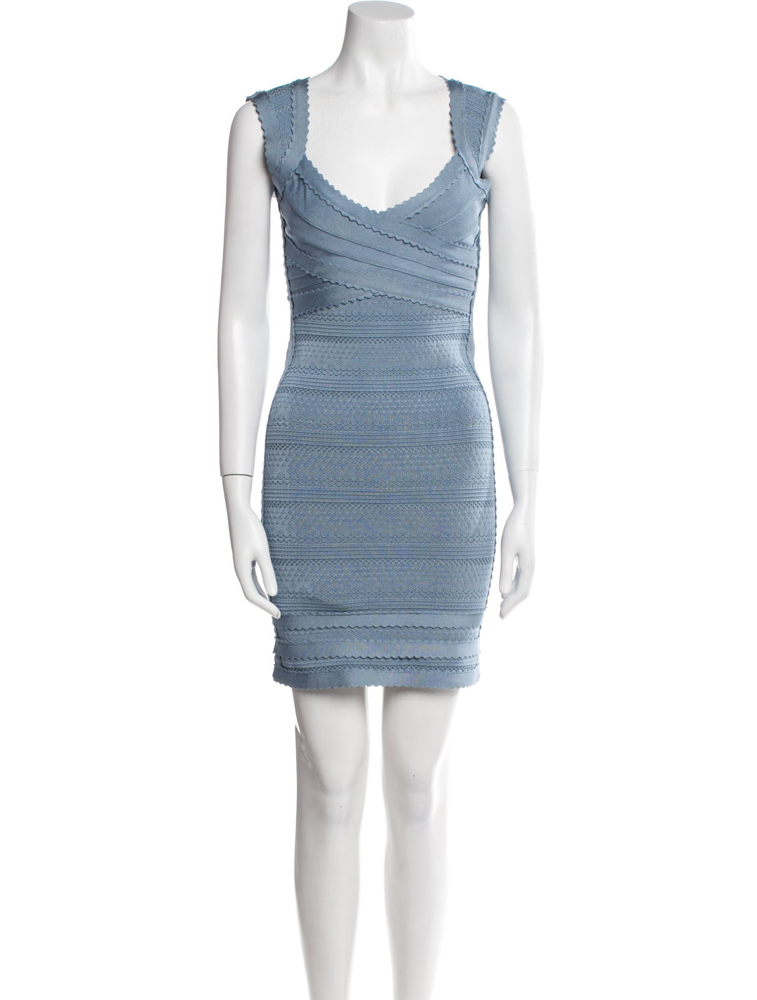 Herve Leger Square Neckline Mini Dress
