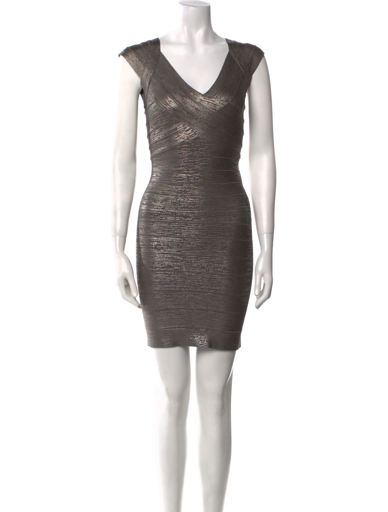 Herve Leger V-Neck Mini Dress
