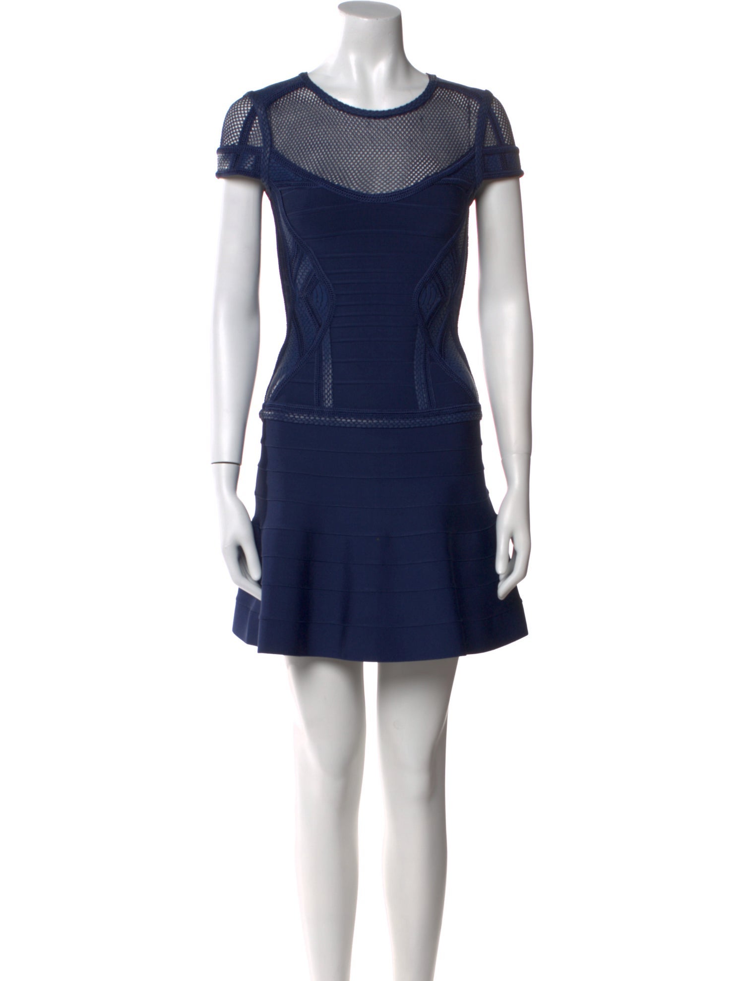 Herve Leger Crew Neck Mini Dress