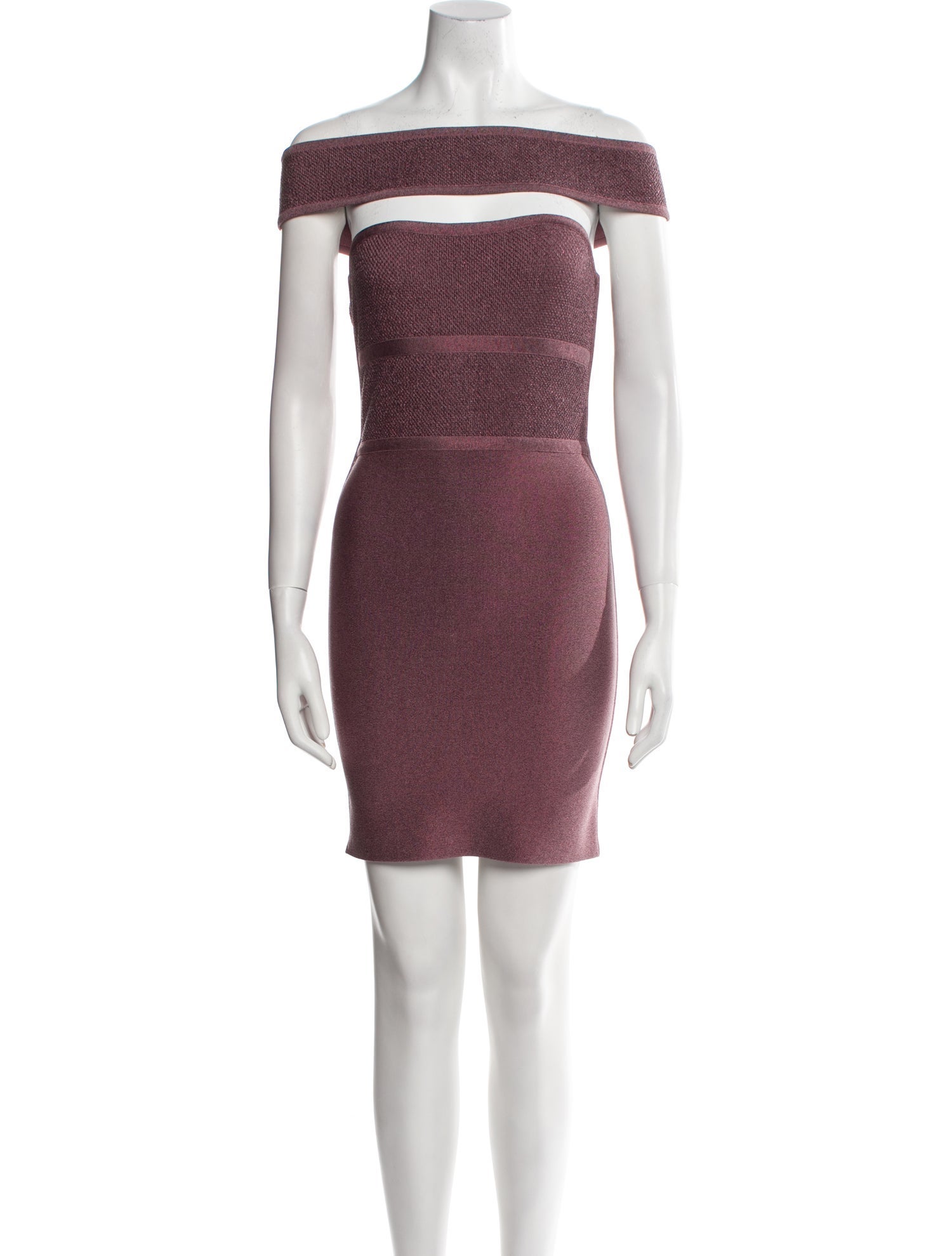 Herve Leger Off-The-Shoulder Mini Dress
