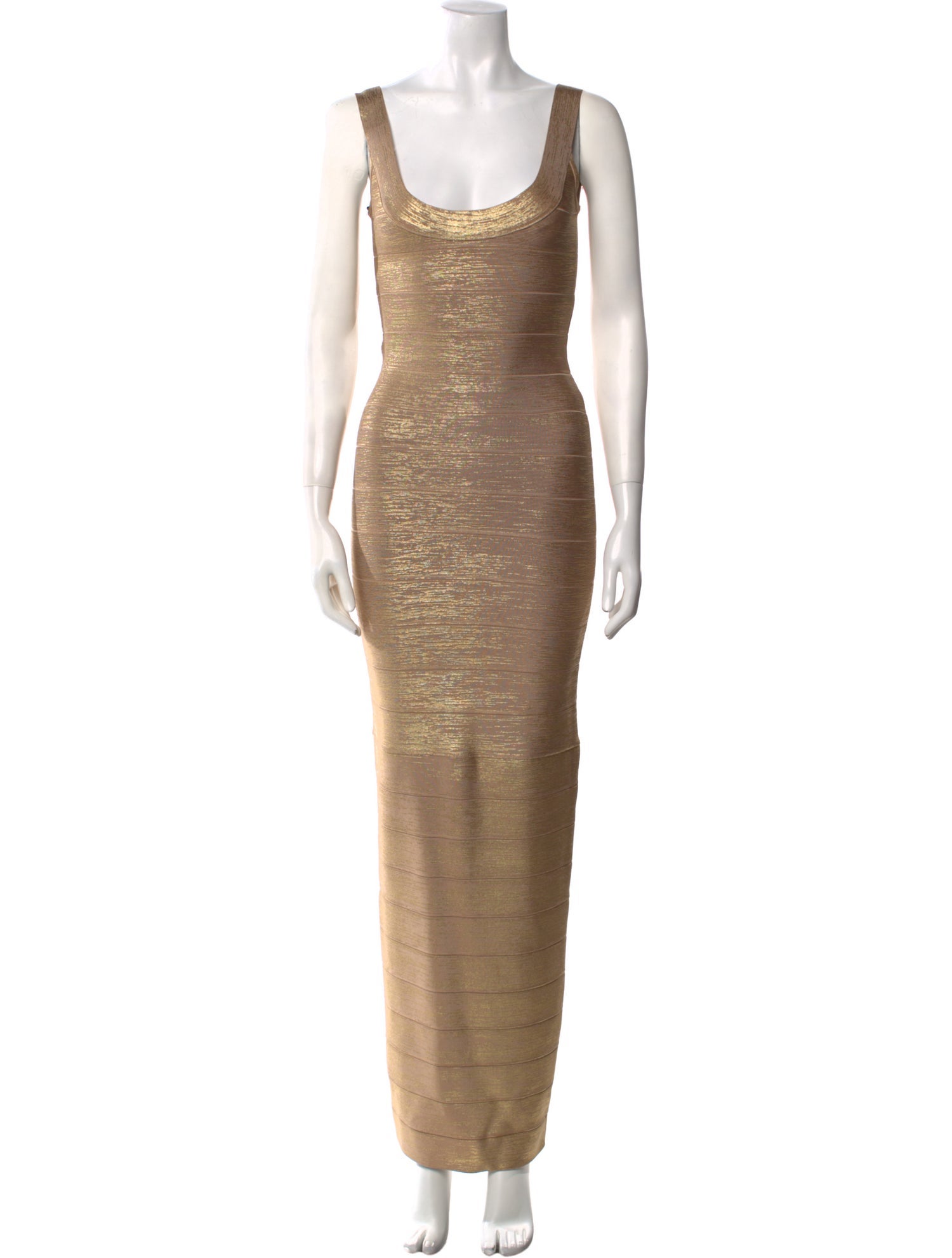 Herve Leger Scoop Neck Long Dress