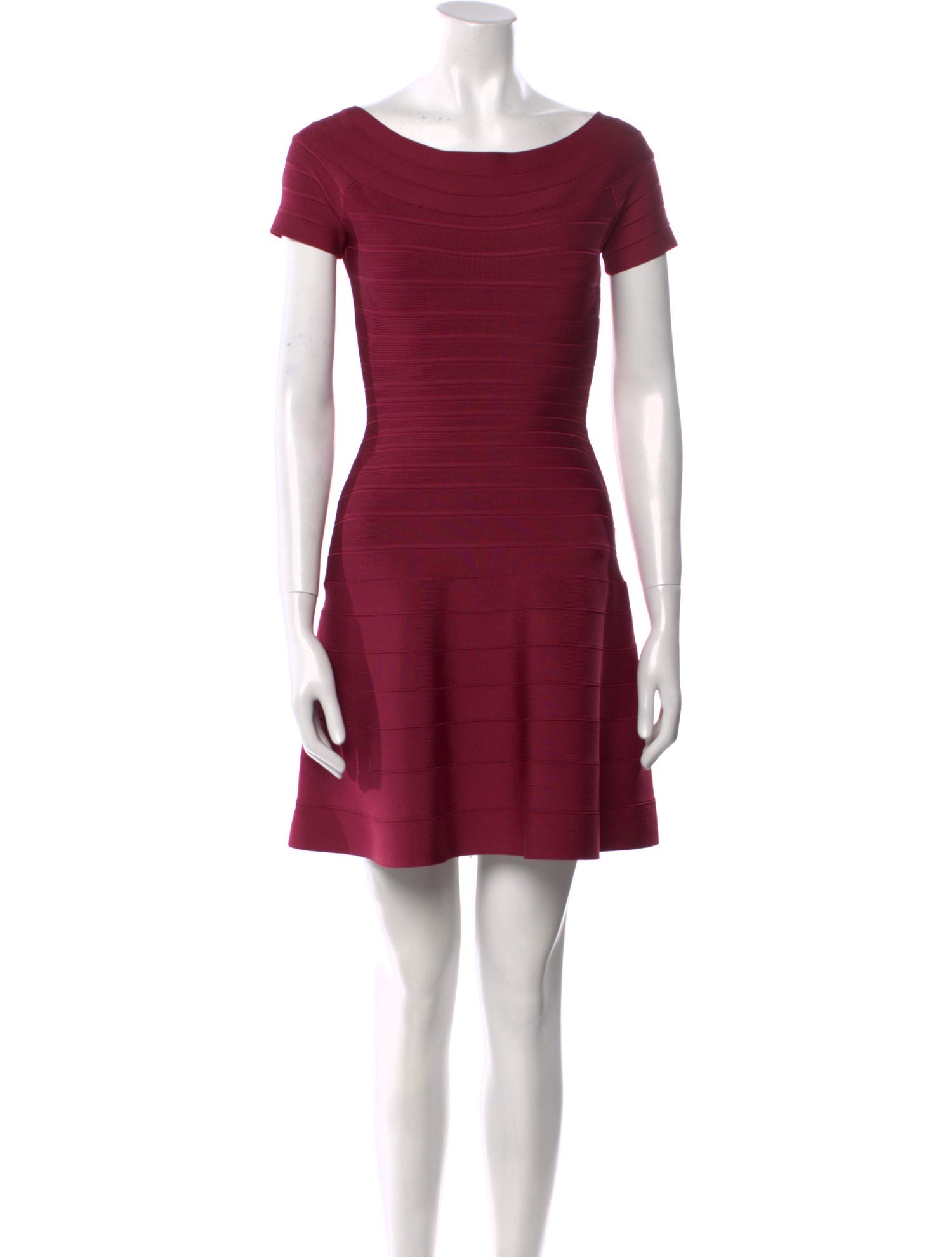 Herve Leger Bateau Neckline Mini Dress